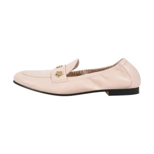 Apricot Round Toe Flower Buckle Flats