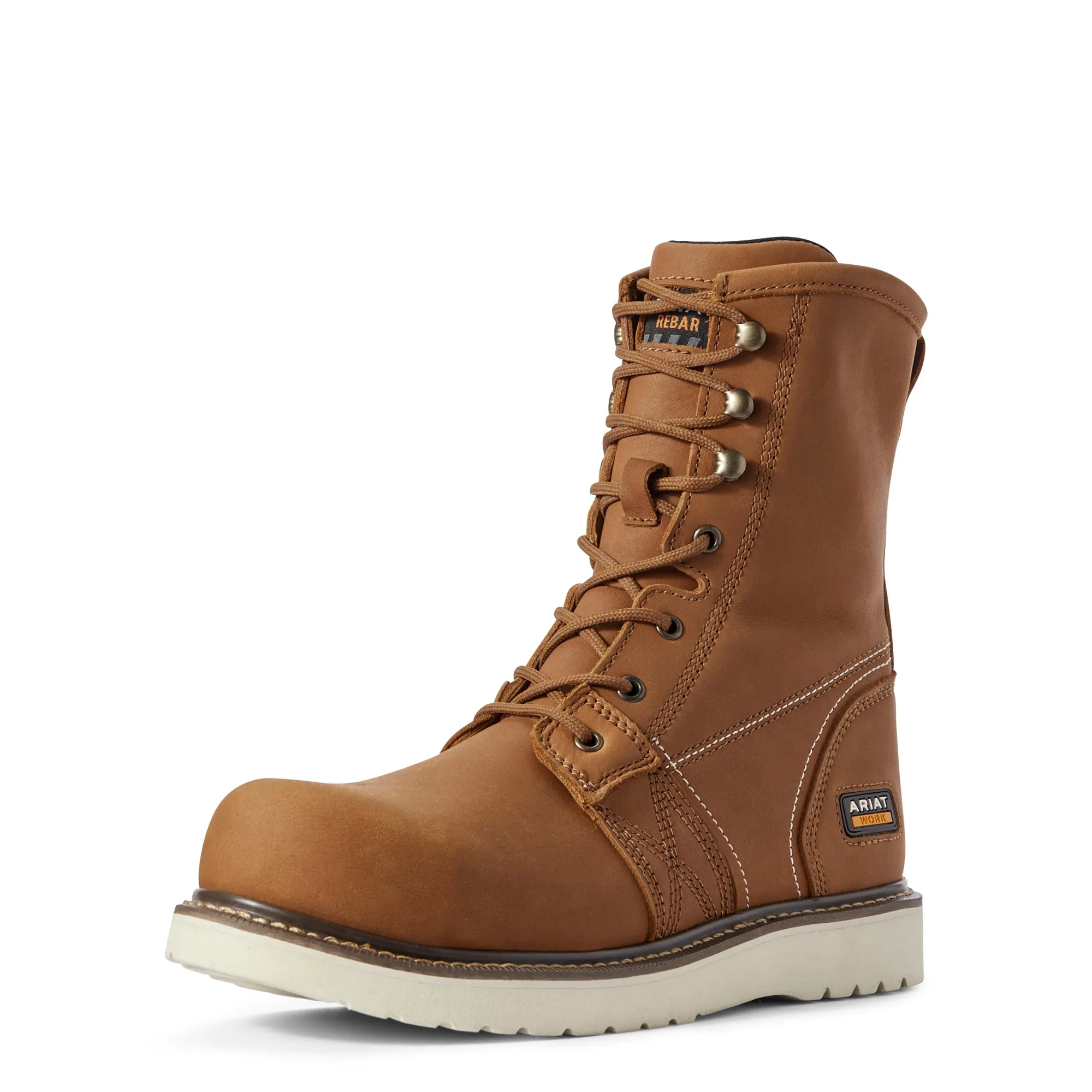 'Ariat' Men's 8" Rebar Wedge EH Comp Toe - Golden Grizzly