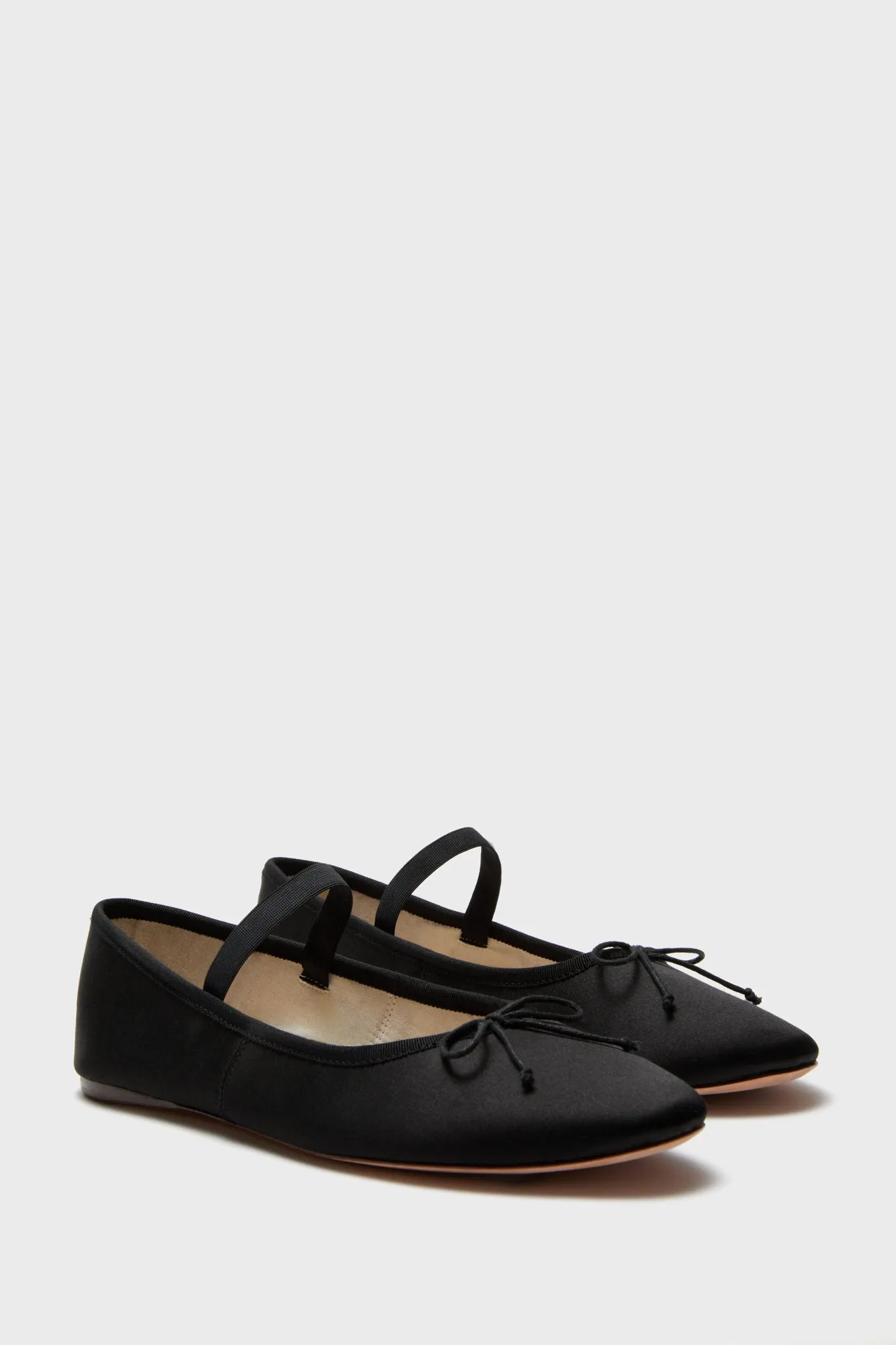 Black Satin Leonie Soft Ballet Flats