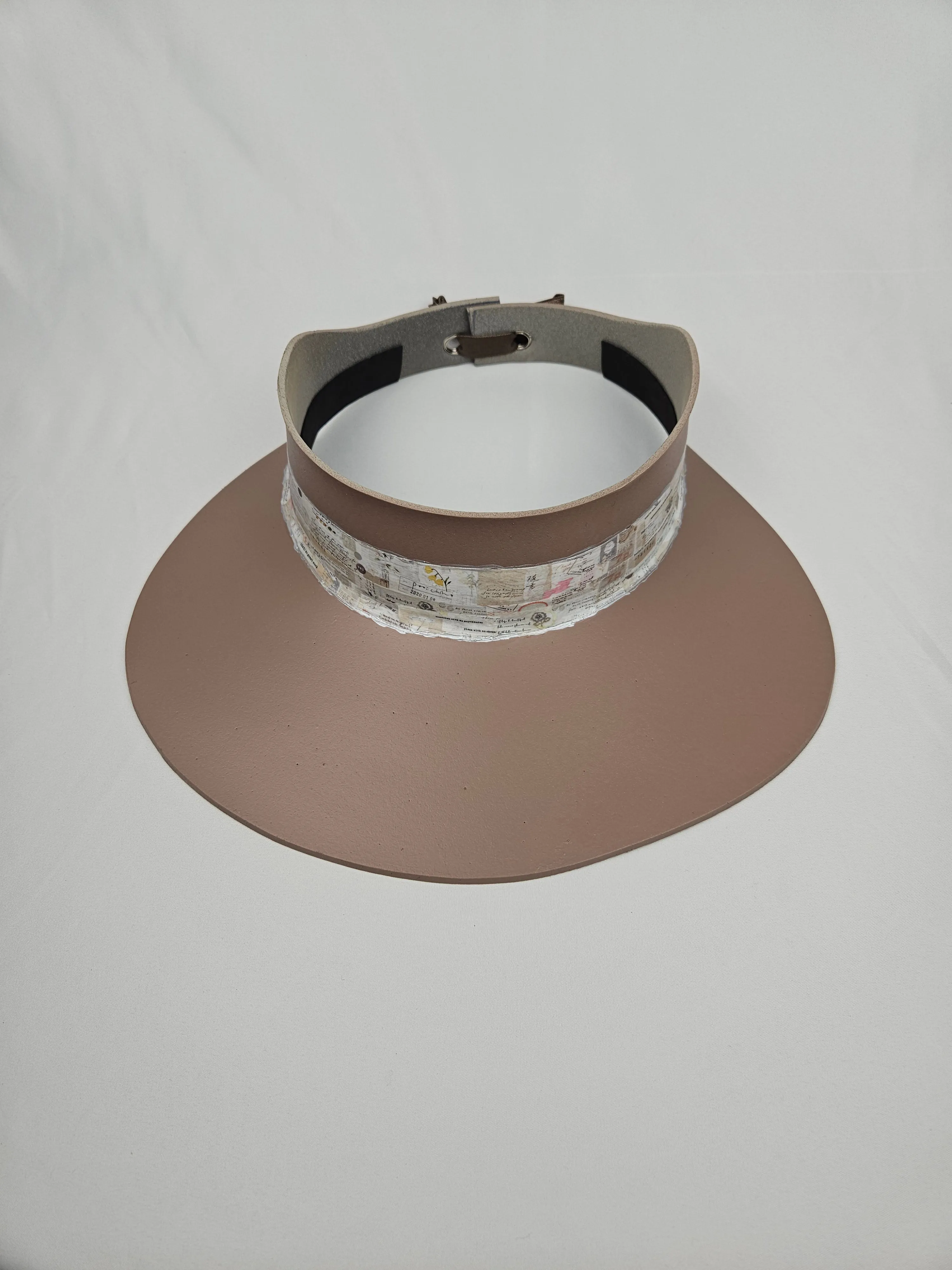 Brown "LadyEVA" Visor Hat with Botanical Themed Band