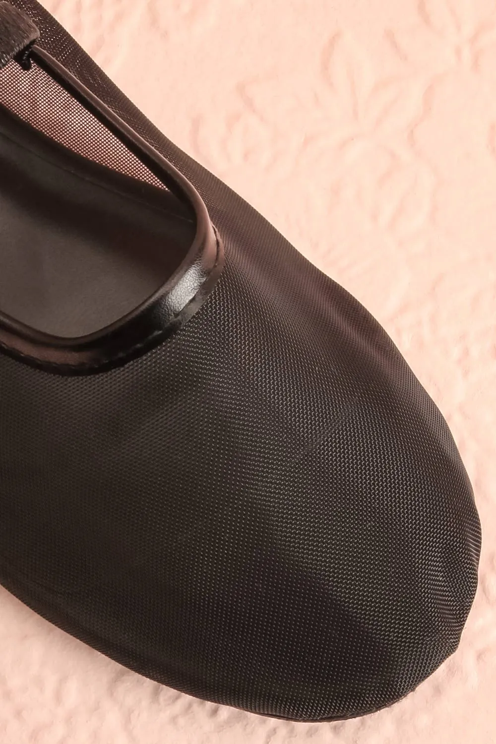 Cardee Black | Mesh Ballet Flats w/ Elastic Strap
