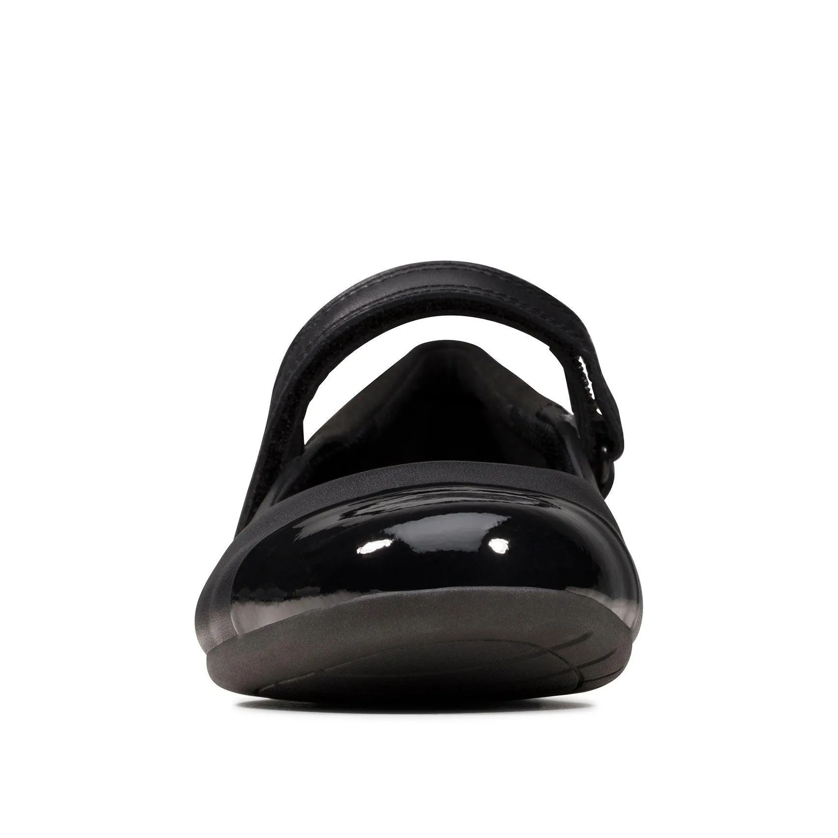 Clarks Girls School Shoe Scala Gem Y Black Leather