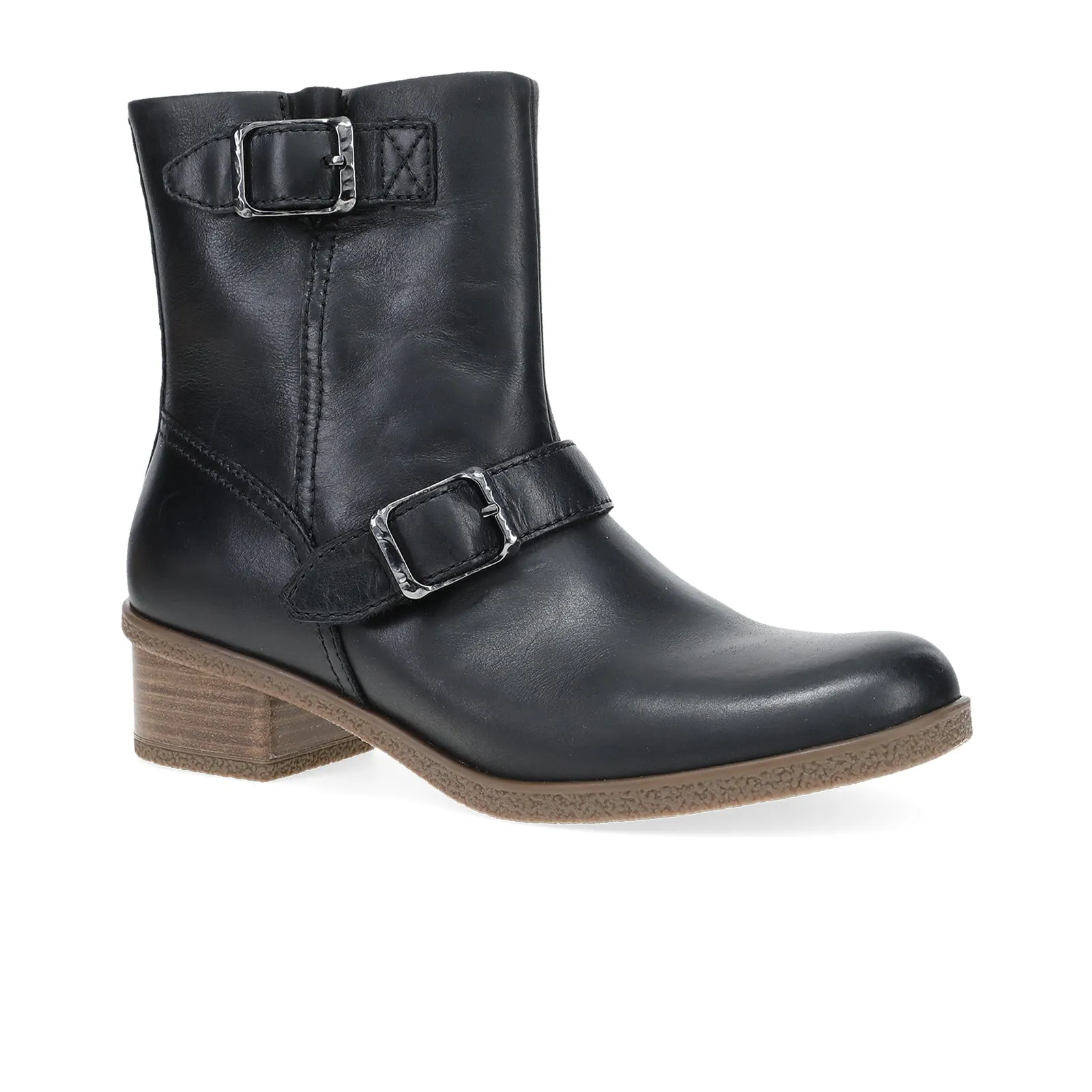 Dansko Delphine Mid Boot (Women) - Black Waterproof Burnished
