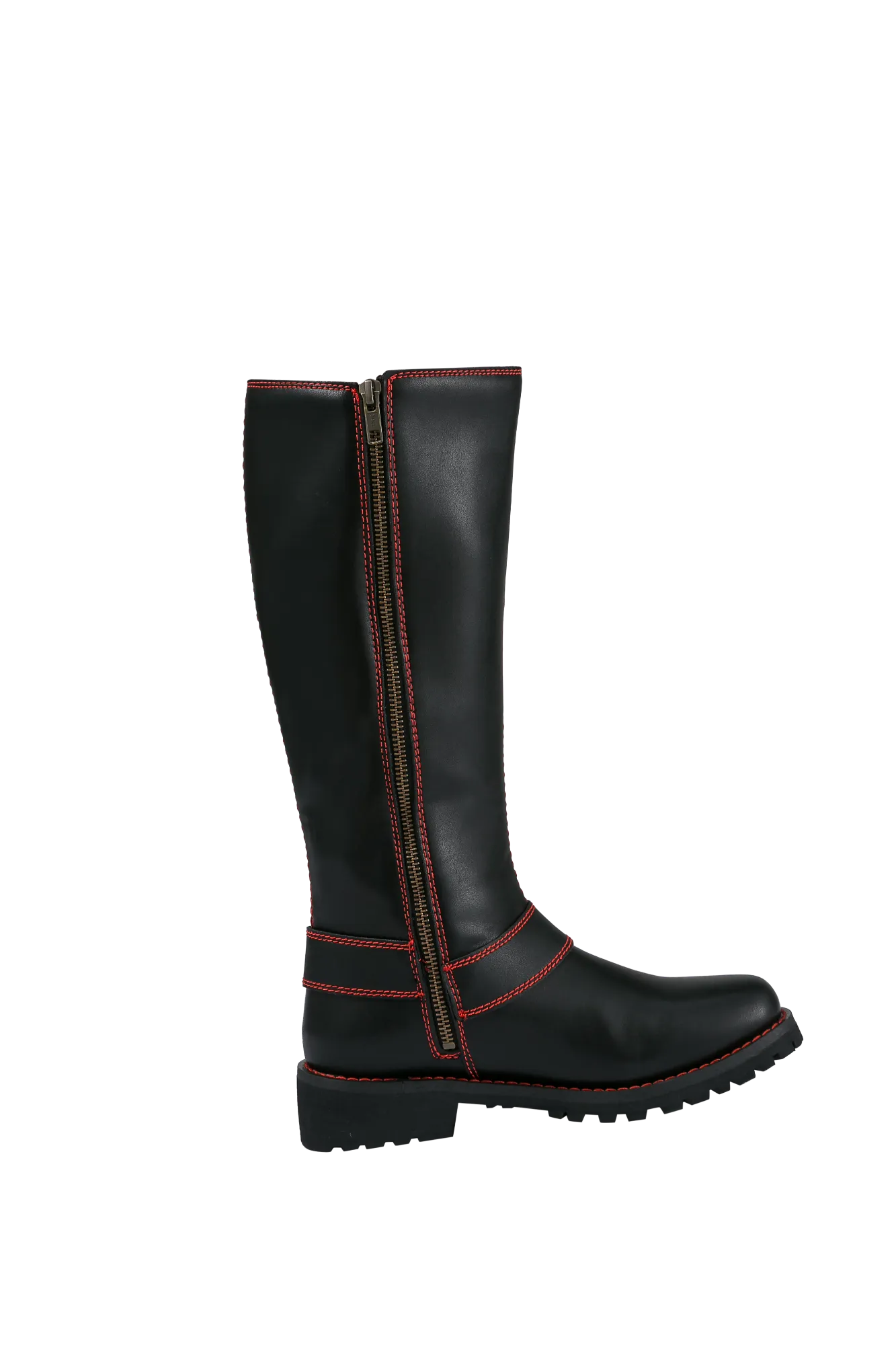 Dream Apparel® Women Biker Long Boots with Red Laces