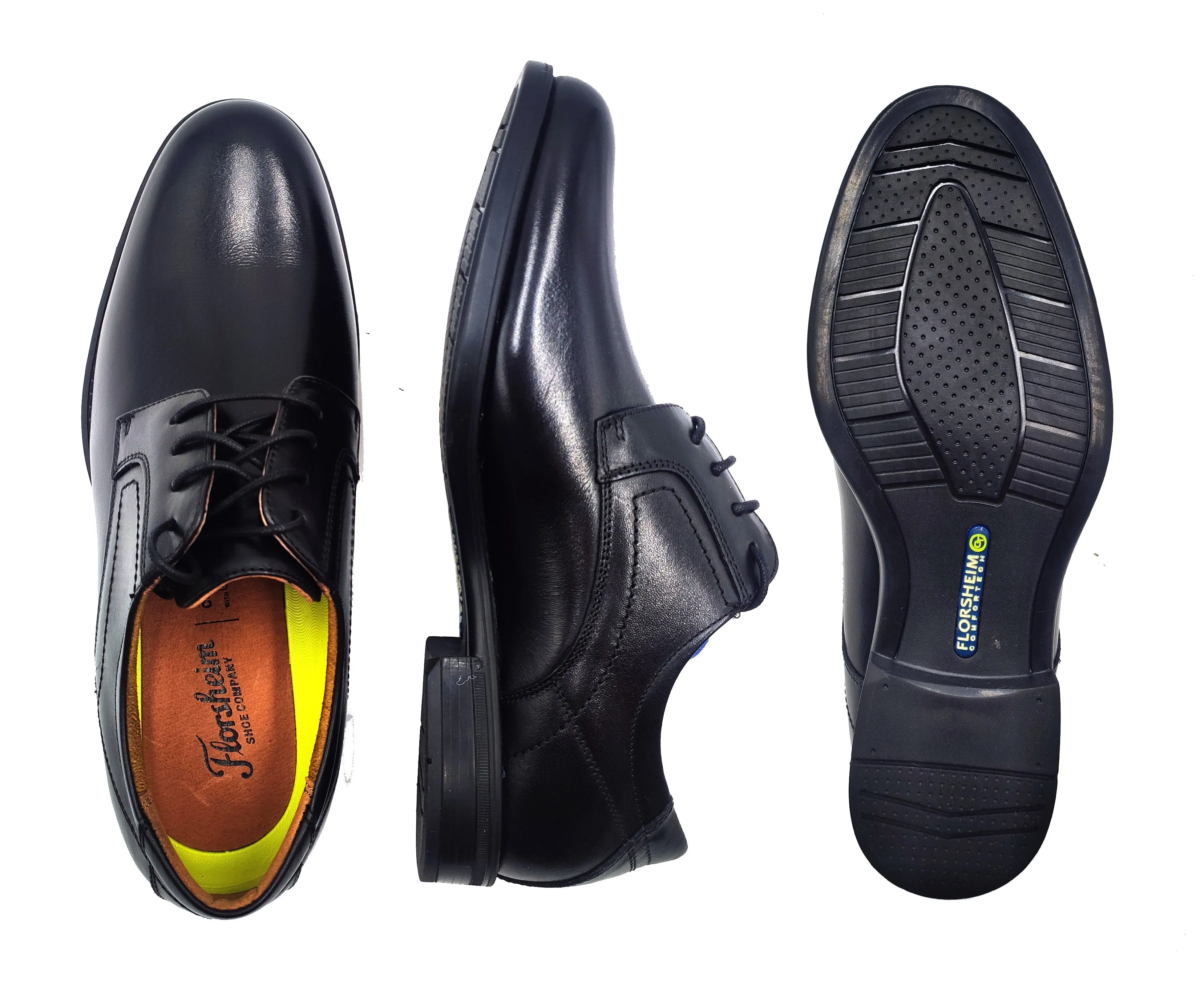 FLORSHEIM,PLAIN TOE-LACE UP-SHOES-MIDTWNPOX12135-BLACK