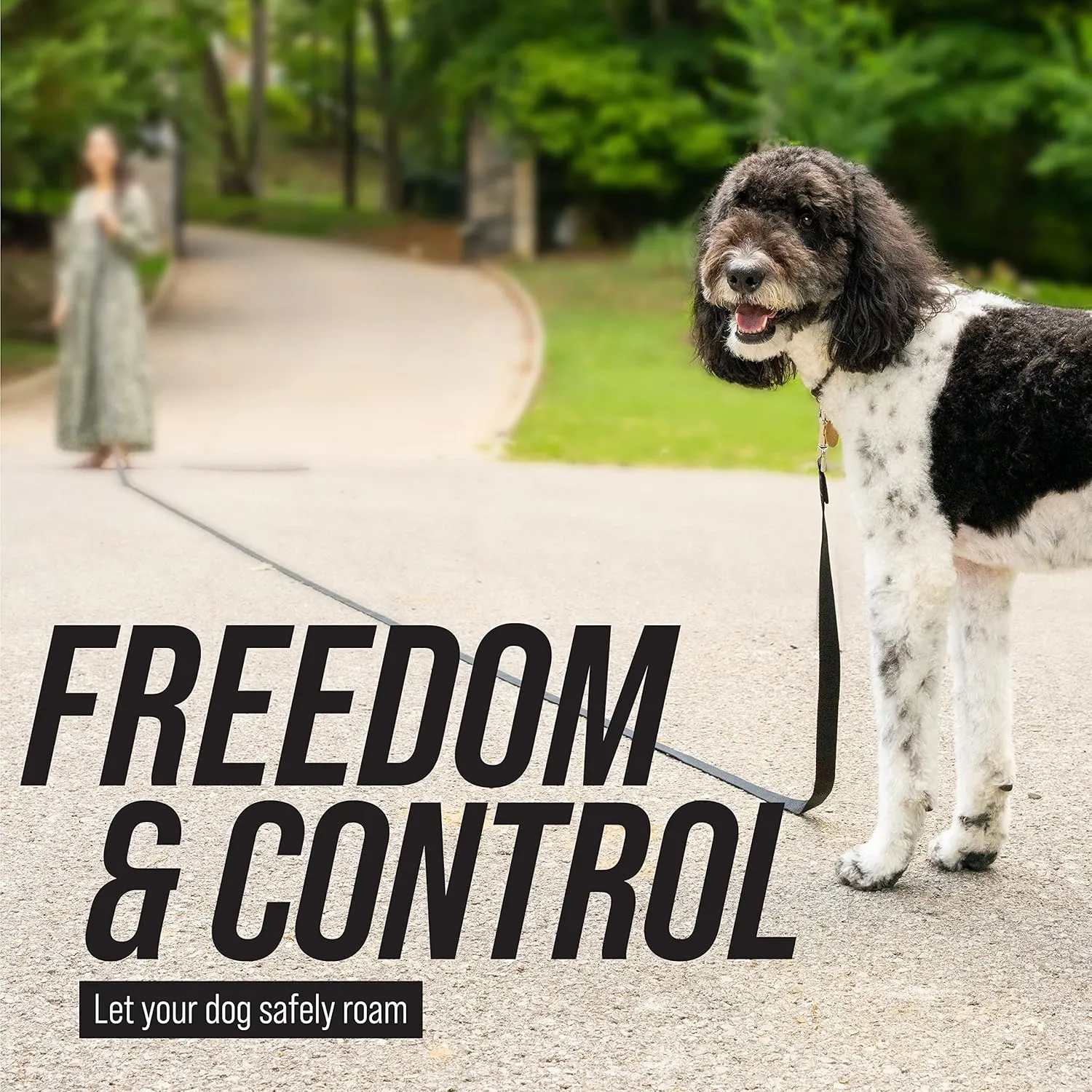 Free Range 3/4" - 50 Foot Dog Leash - Nylon Training Lead for Large Dogs