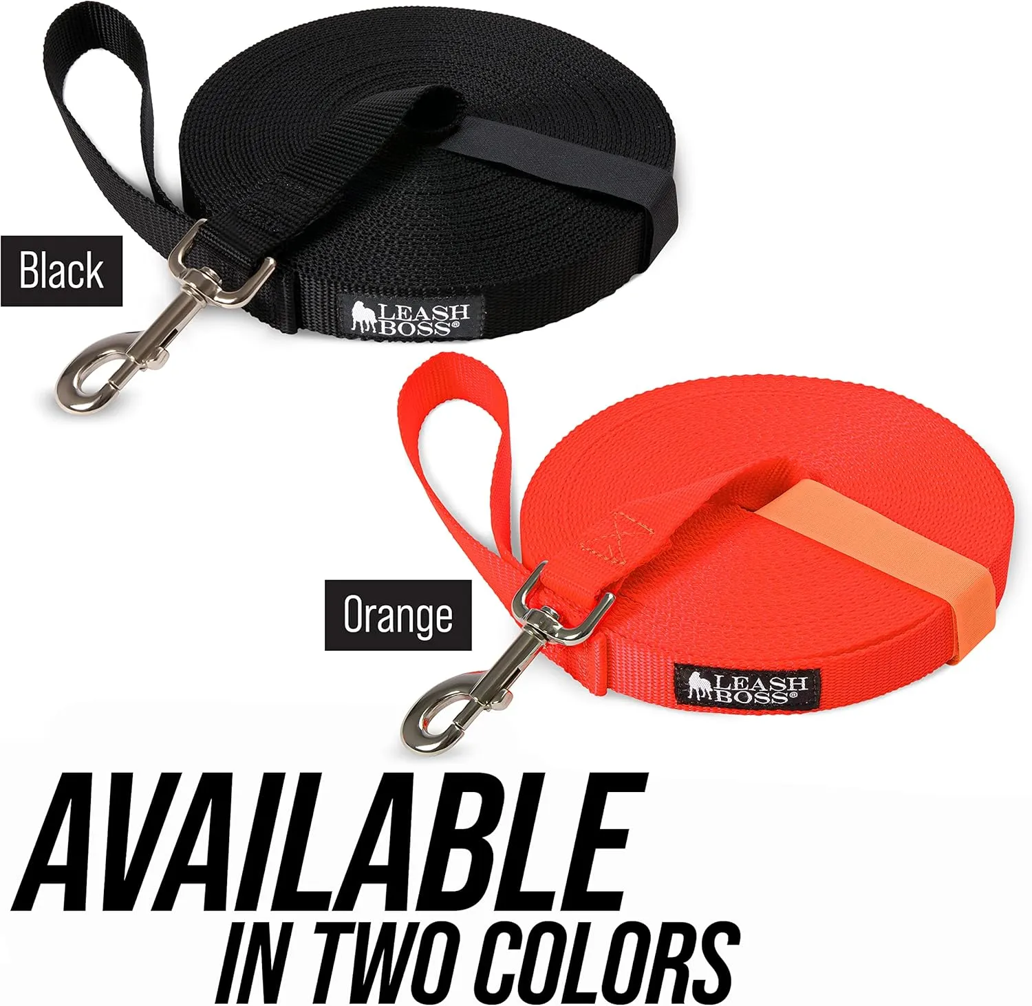 Free Range 3/4" - 50 Foot Dog Leash - Nylon Training Lead for Large Dogs