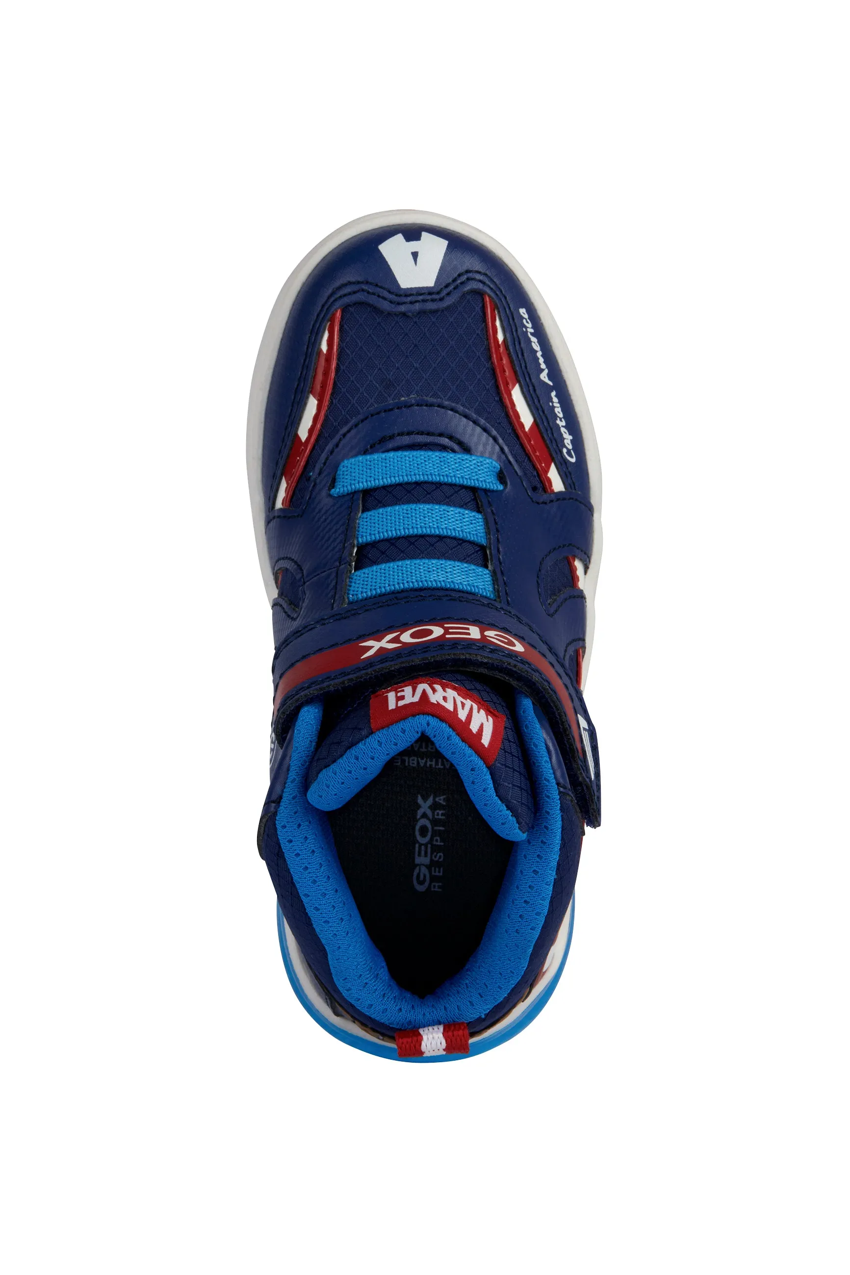 Geox Grayjay Captain America Boys Navy-Red Lights Marvel Boot