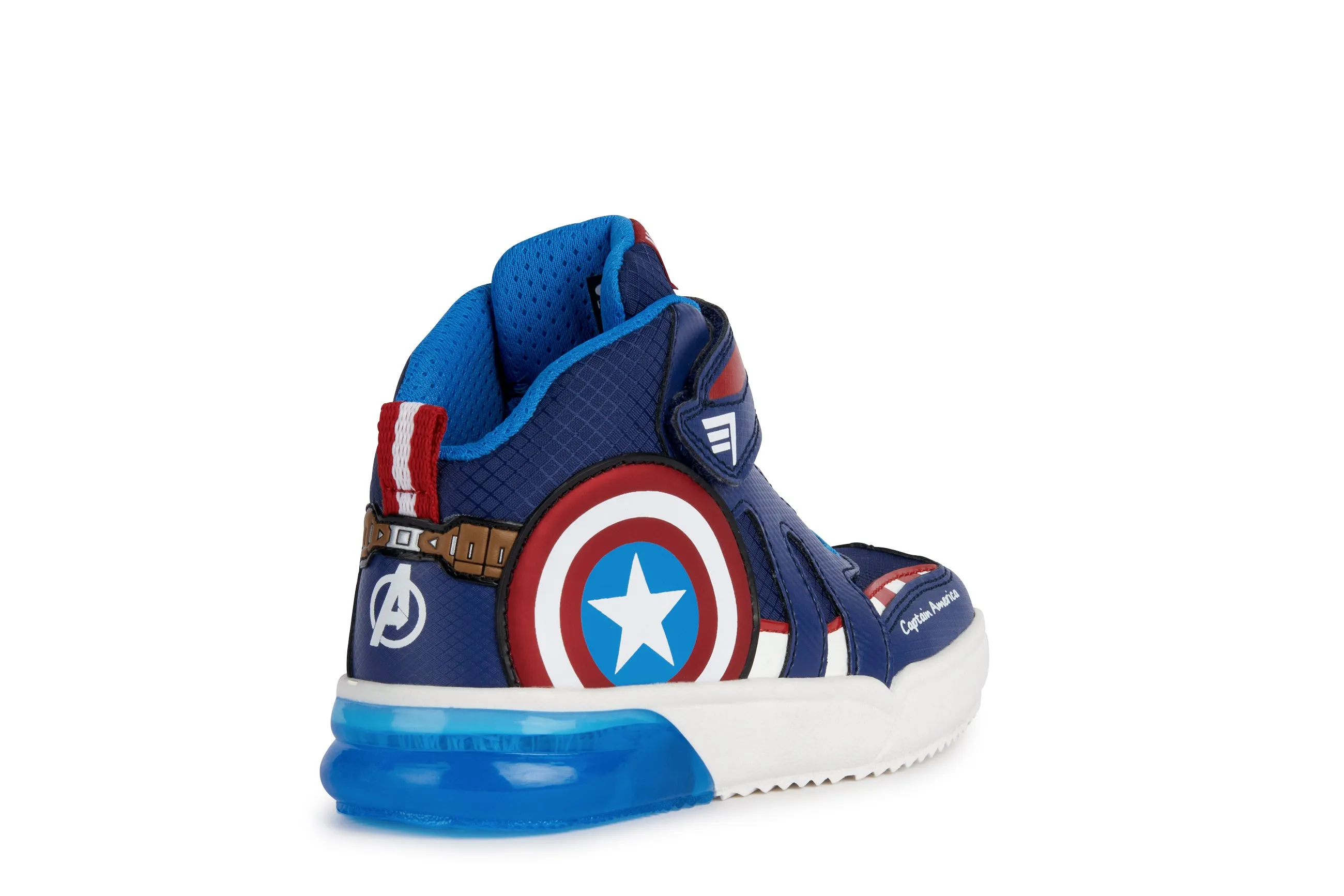 Geox Grayjay Captain America Boys Navy-Red Lights Marvel Boot