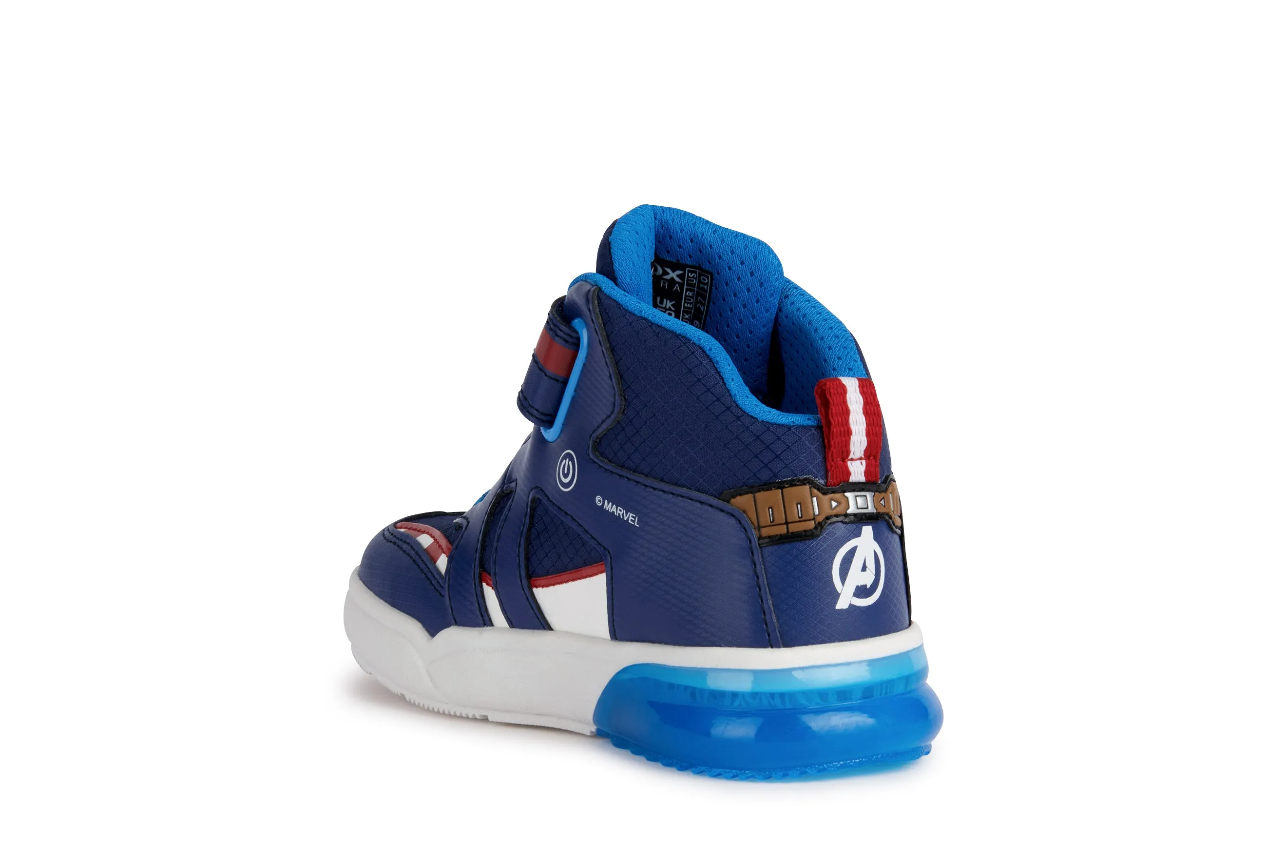 Geox Grayjay Captain America Boys Navy-Red Lights Marvel Boot