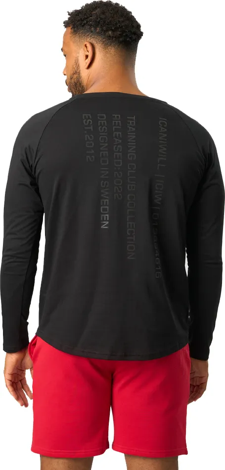 ICANIWILL Men&#x27;s Training Club Raglan Long Sleeve Black | Buy ICANIWILL Men&#x27;s Training Club Raglan Long Sleeve Black here | Outnorth