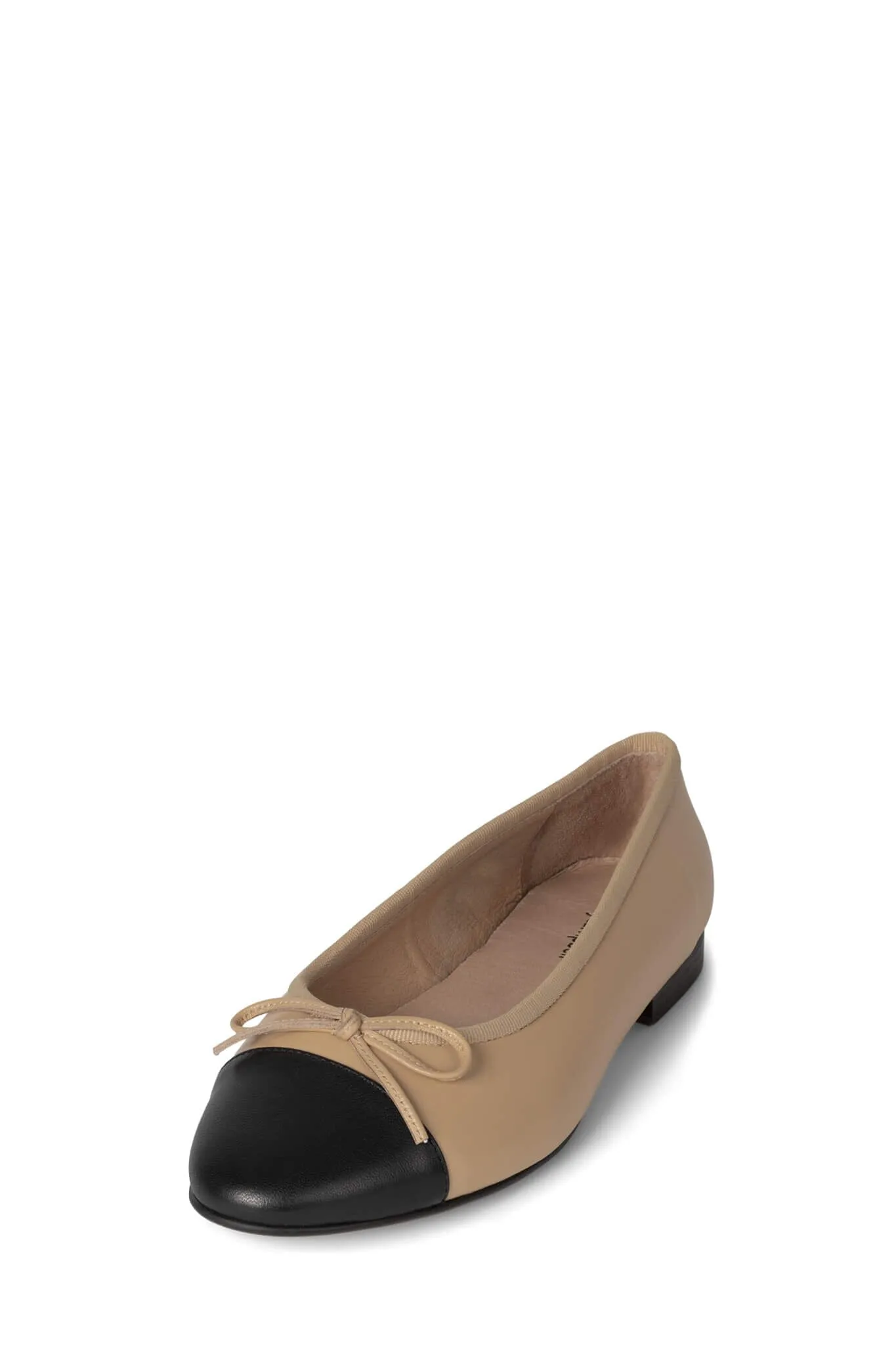 Jeffrey Campbell Arabesque Cap Toe Flat in Natural Black