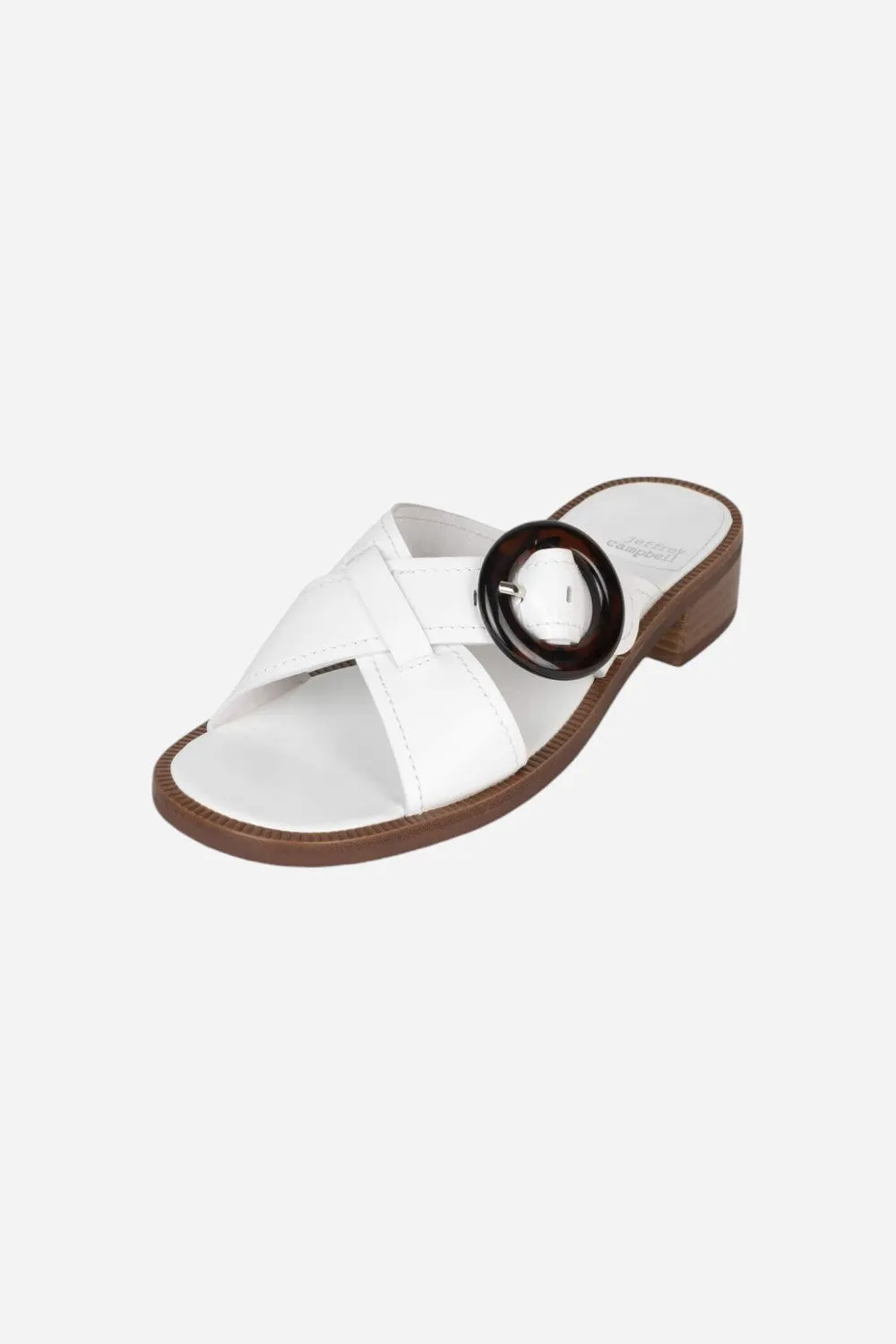 Jeffrey Campbell Glimpse Heeled Sandals in White Box Natural Stack