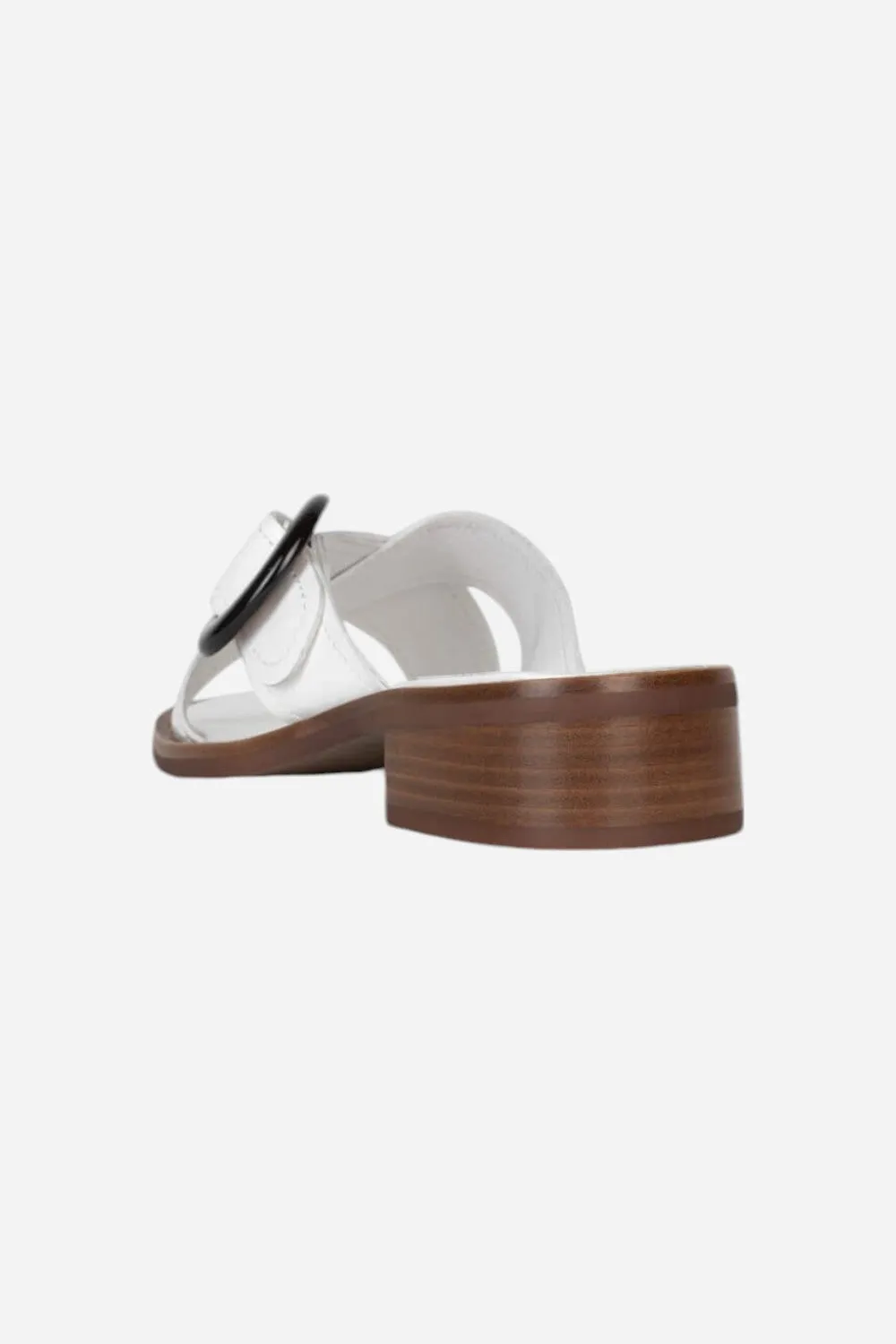Jeffrey Campbell Glimpse Heeled Sandals in White Box Natural Stack