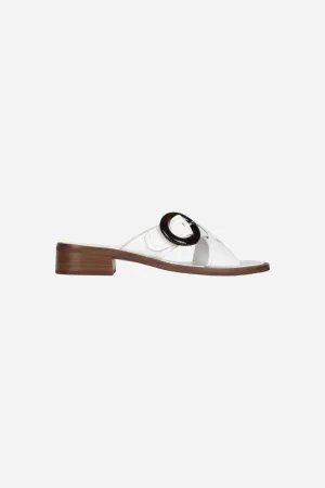 Jeffrey Campbell Glimpse Heeled Sandals in White Box Natural Stack