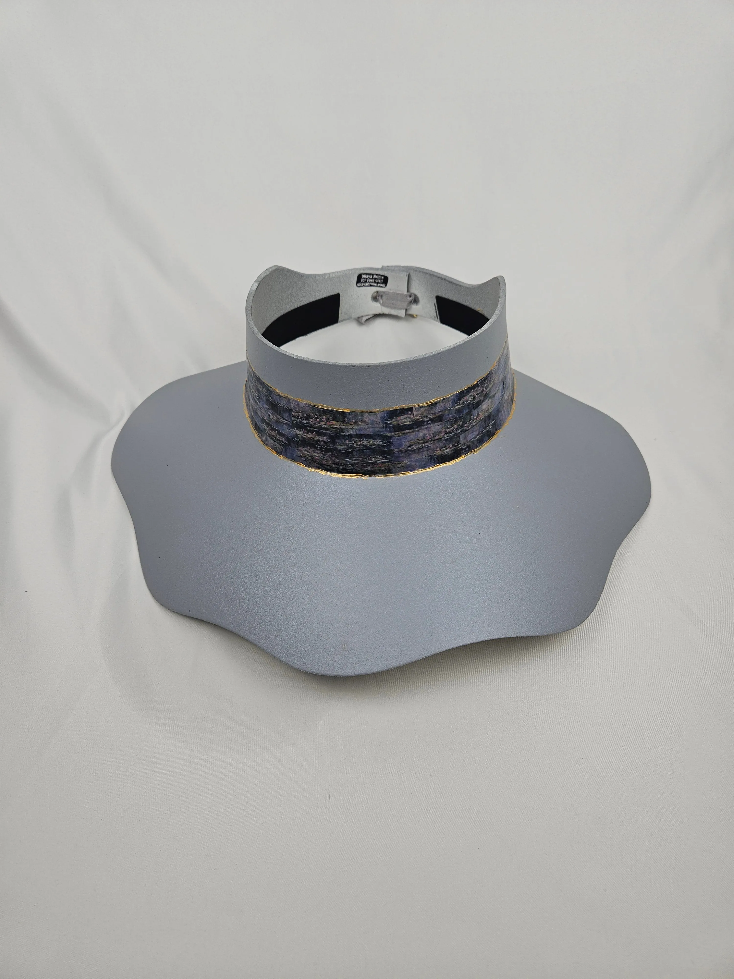 Lavender Tinted Silver Lotus Visor Hat with Monet Style Band