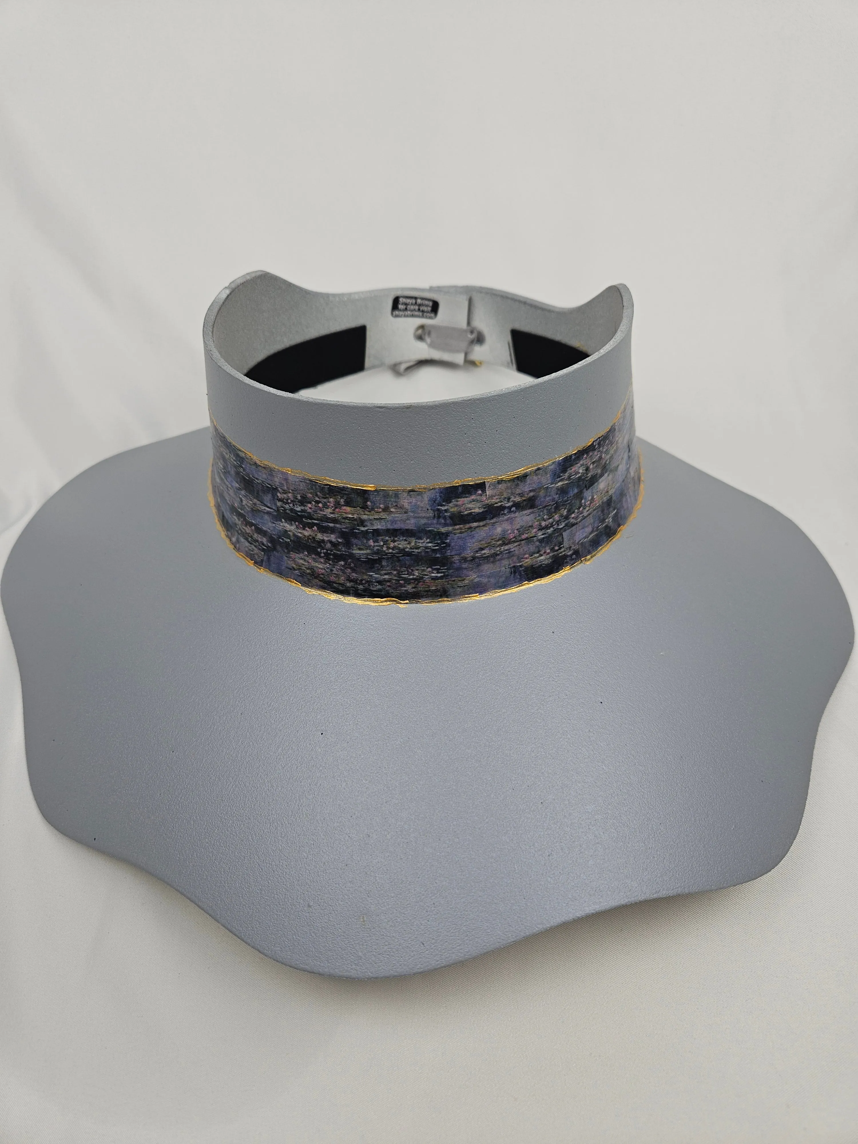Lavender Tinted Silver Lotus Visor Hat with Monet Style Band
