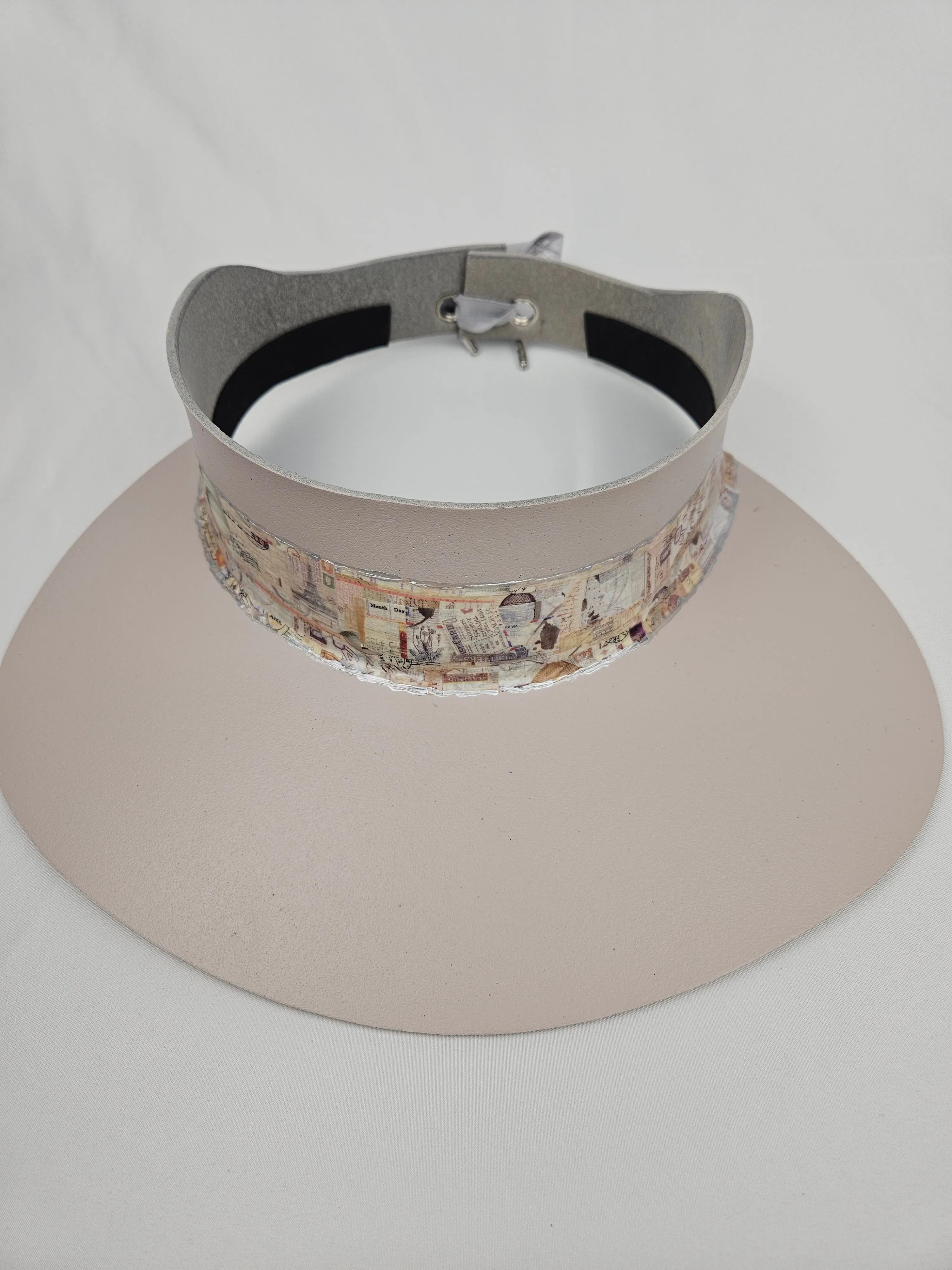 Light Pink "LadyEVA" Visor Hat with Collage Band