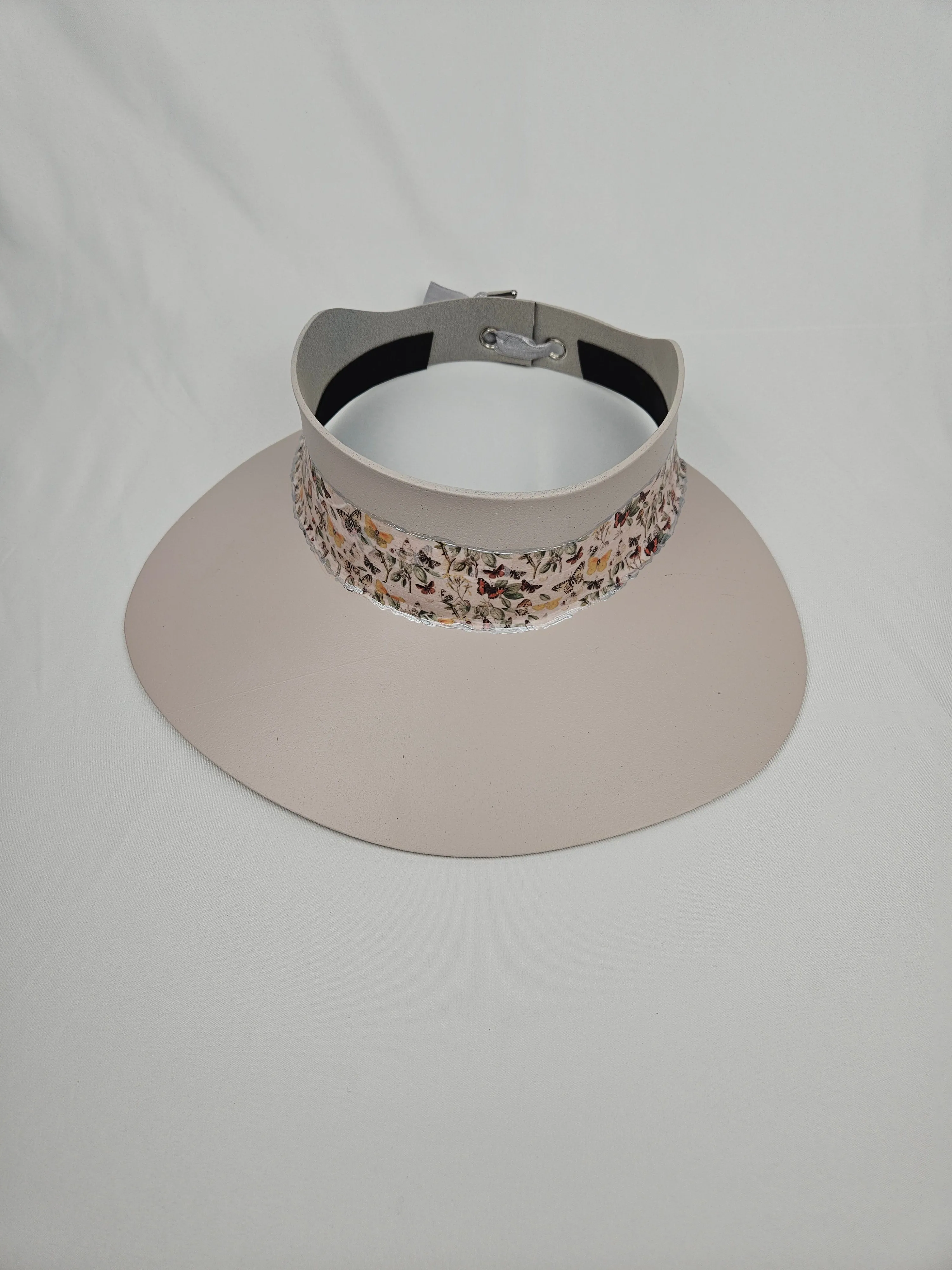 Light Pink "LadyEVA" Visor Hat with Pretty Butterfly Band