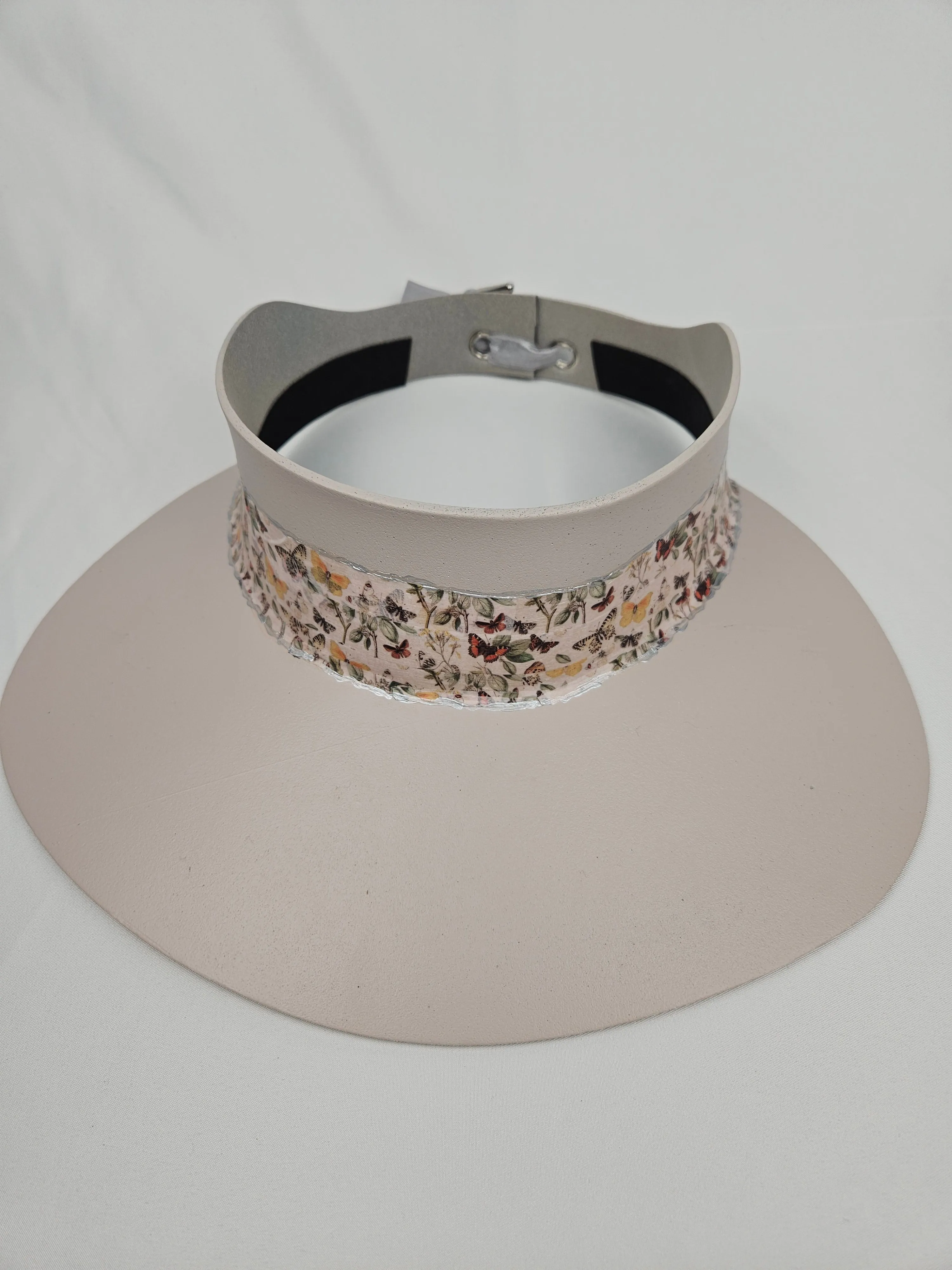 Light Pink "LadyEVA" Visor Hat with Pretty Butterfly Band
