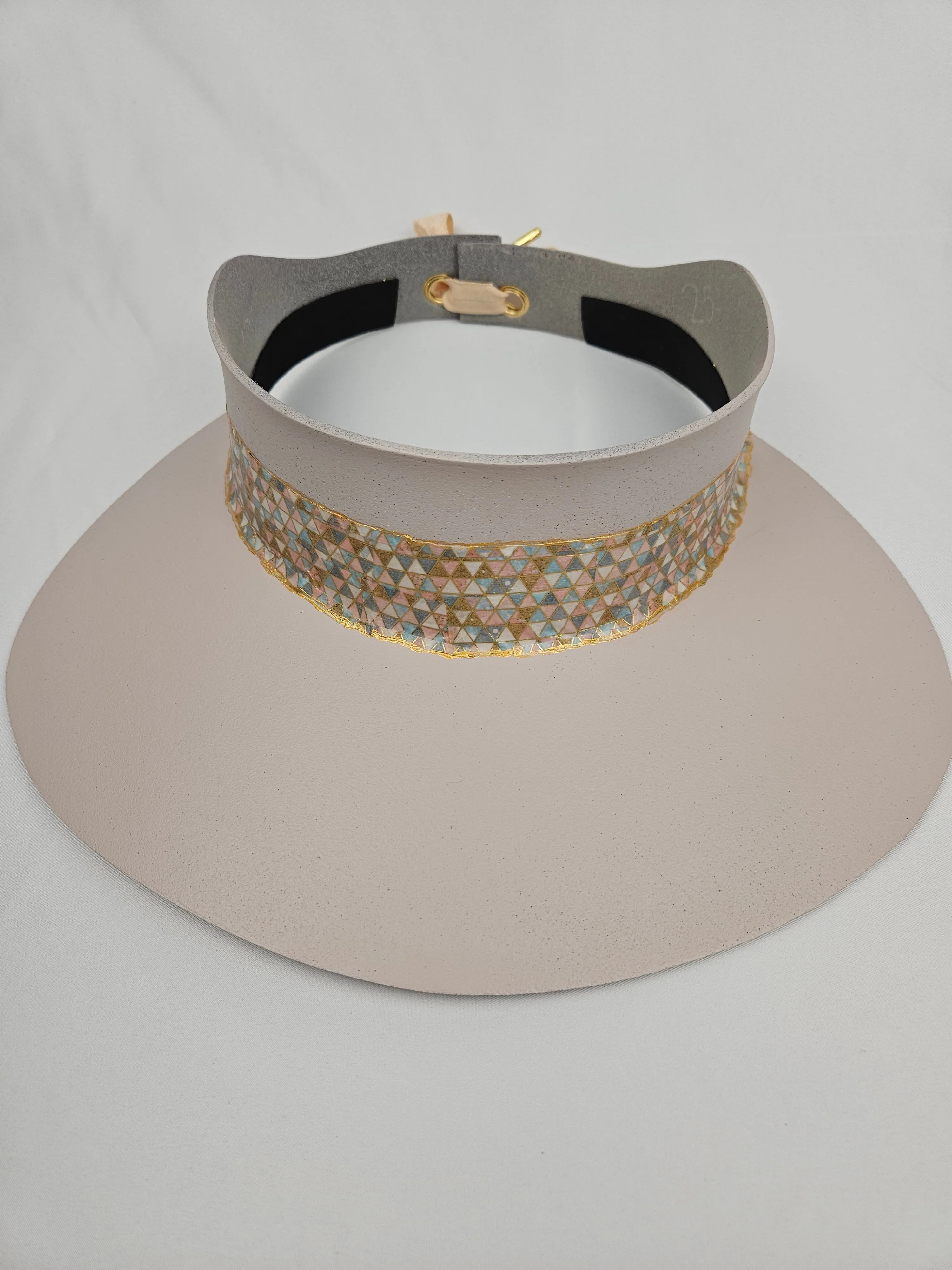 Light Pink "LadyEVA" Visor Hat with Pretty Geometric Band