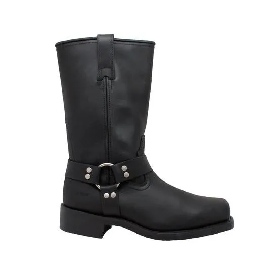 Men'S 13" Harness Boot Black Leather Boots