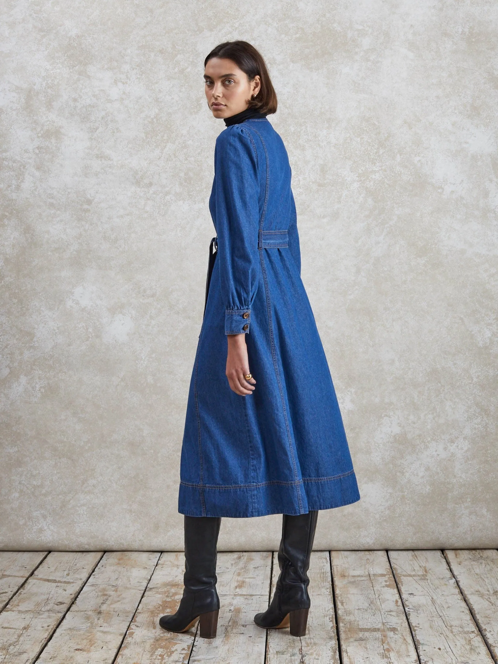 Mid-blue Alice denim dress