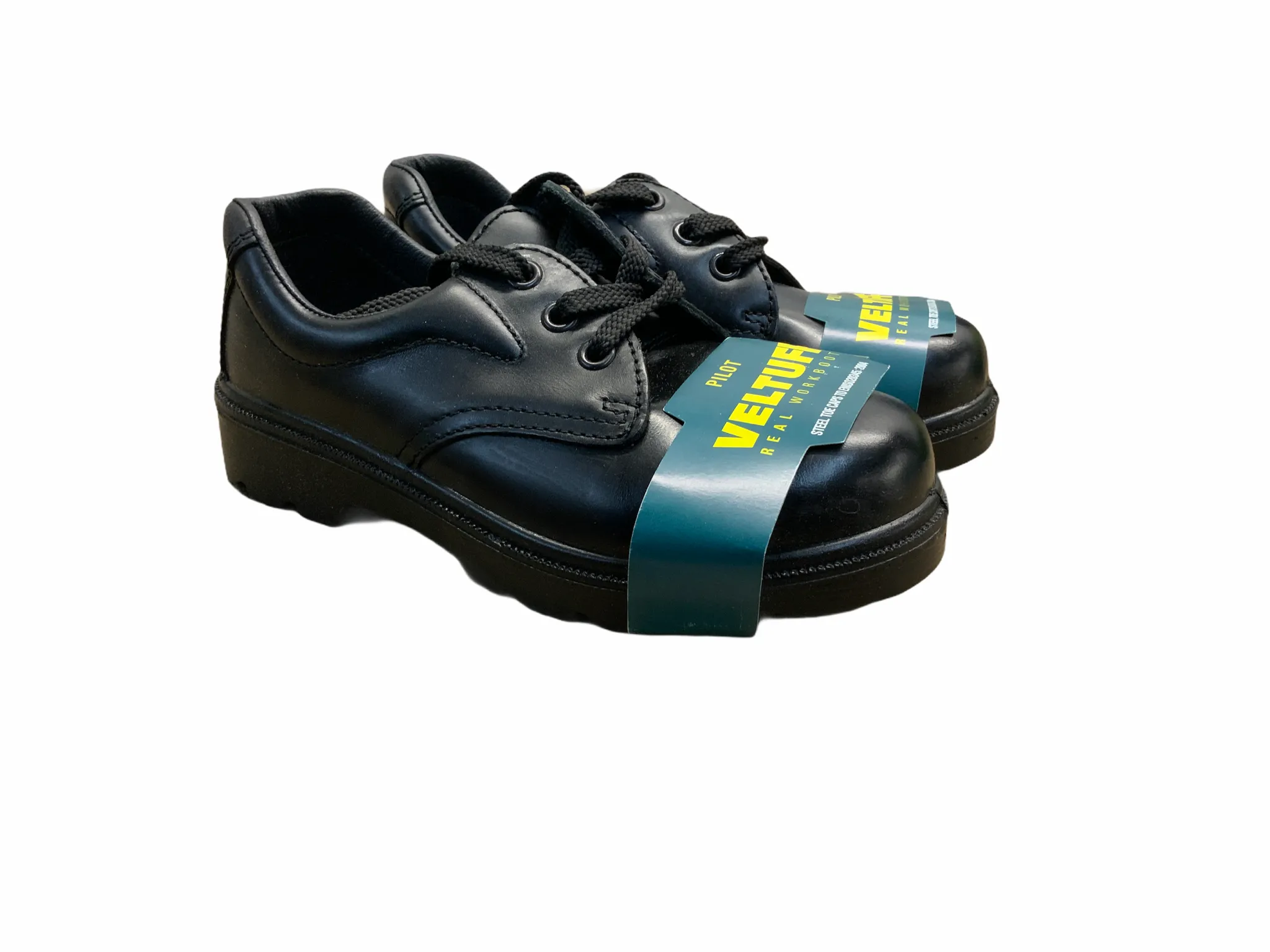 New Veltuff Pilot Steel Toe Cap Black Leather Safety Shoes Leather OS01