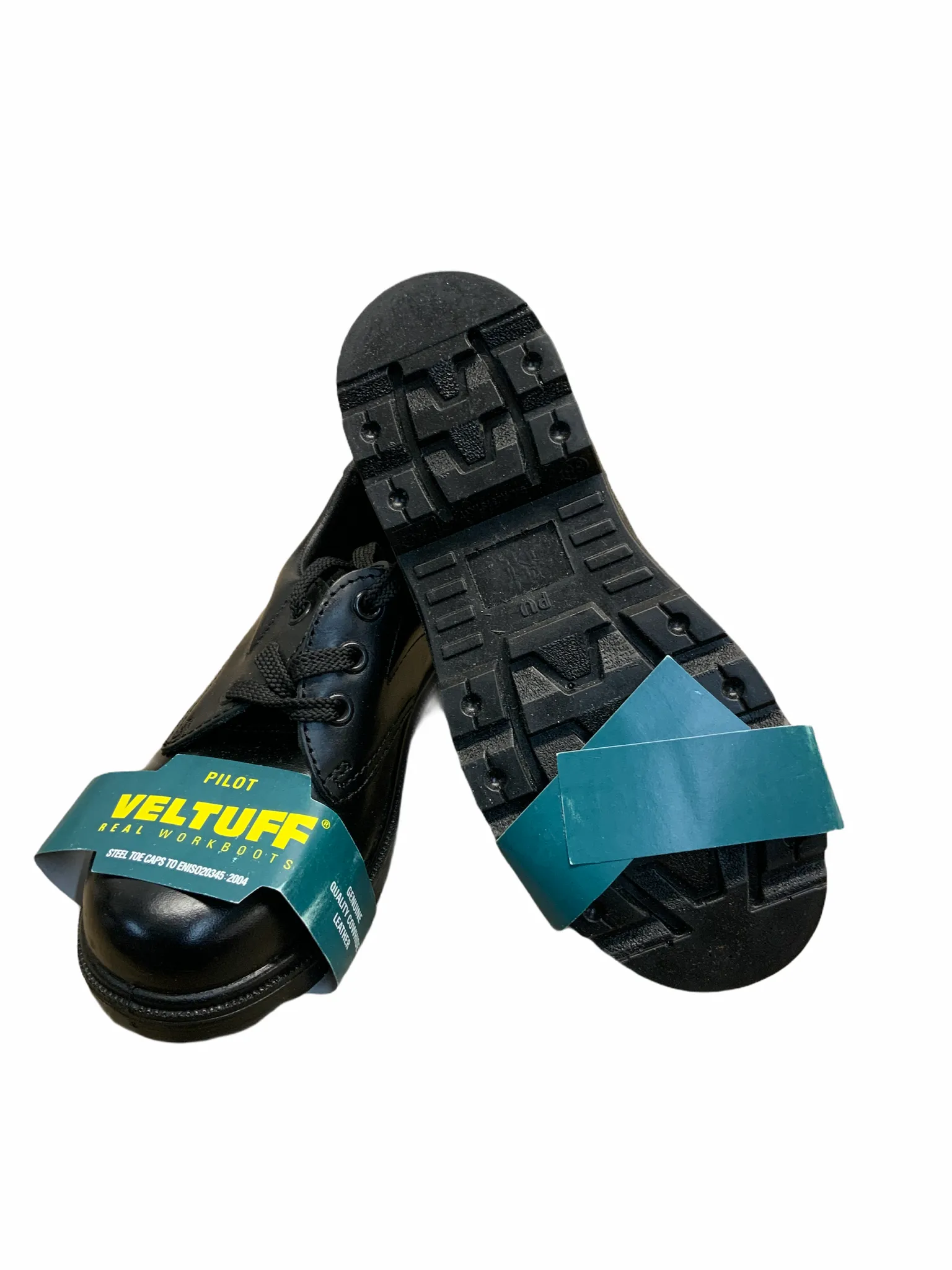 New Veltuff Pilot Steel Toe Cap Black Leather Safety Shoes Leather OS01
