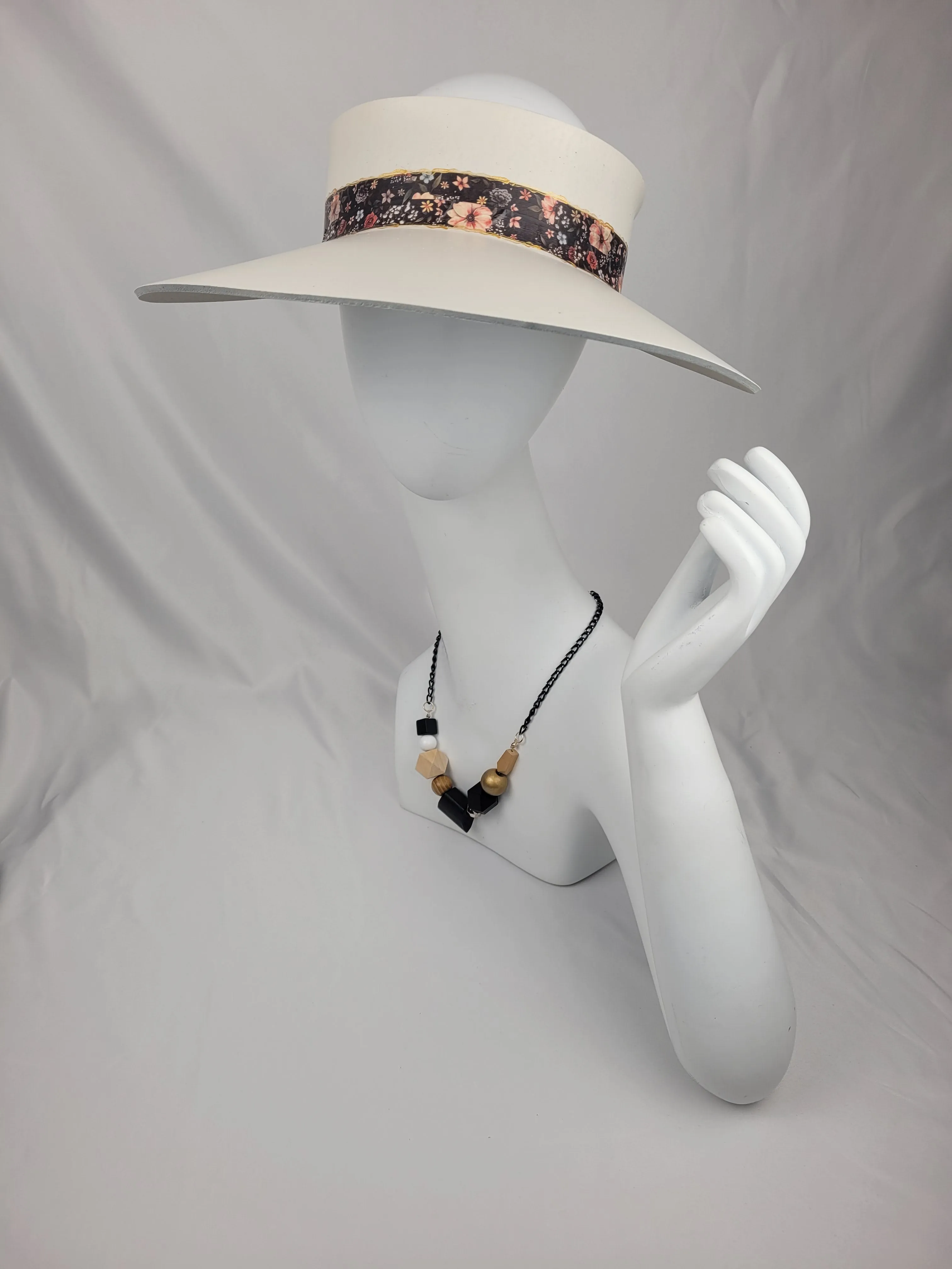 Off-White "LadyEVA" Visor Hat with Delicate Autumn Florals