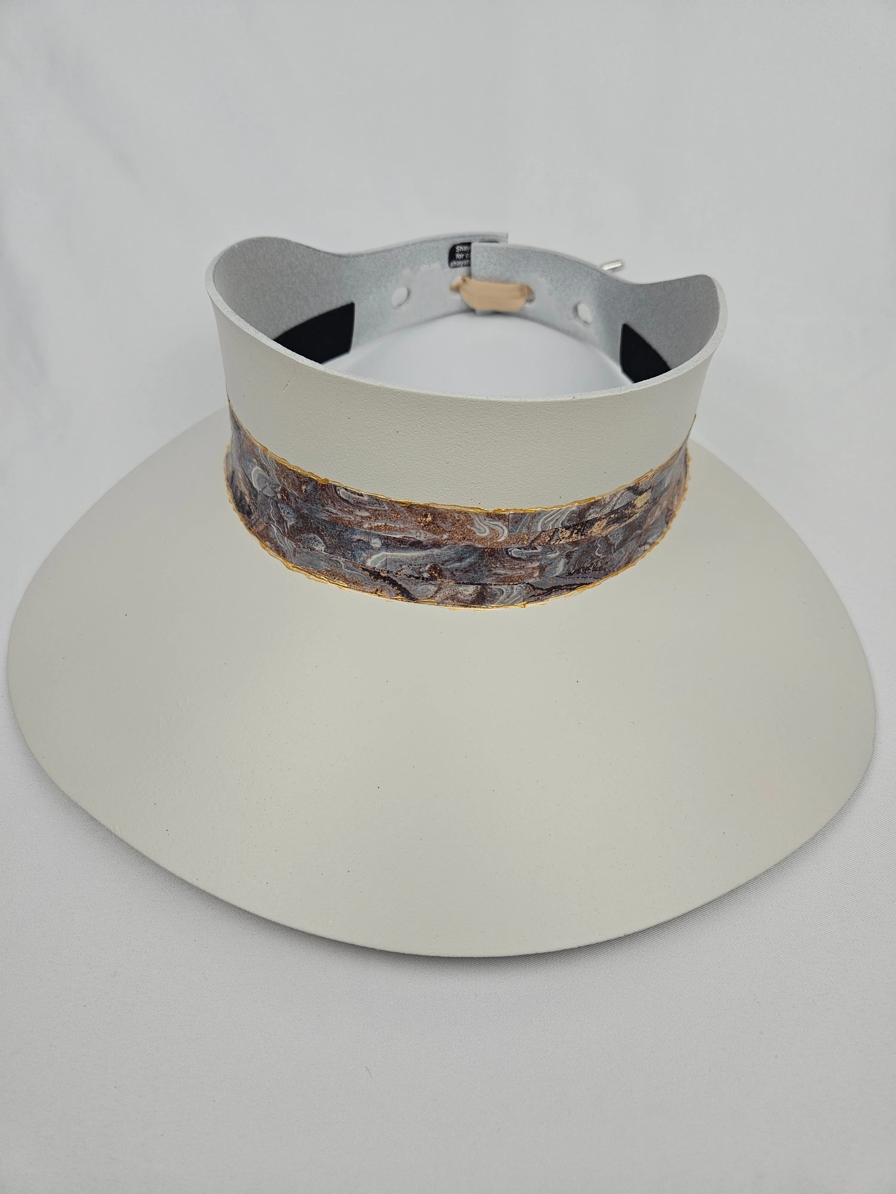 Off-White "LadyEVA" Visor Hat with Marbled Browns Style Band