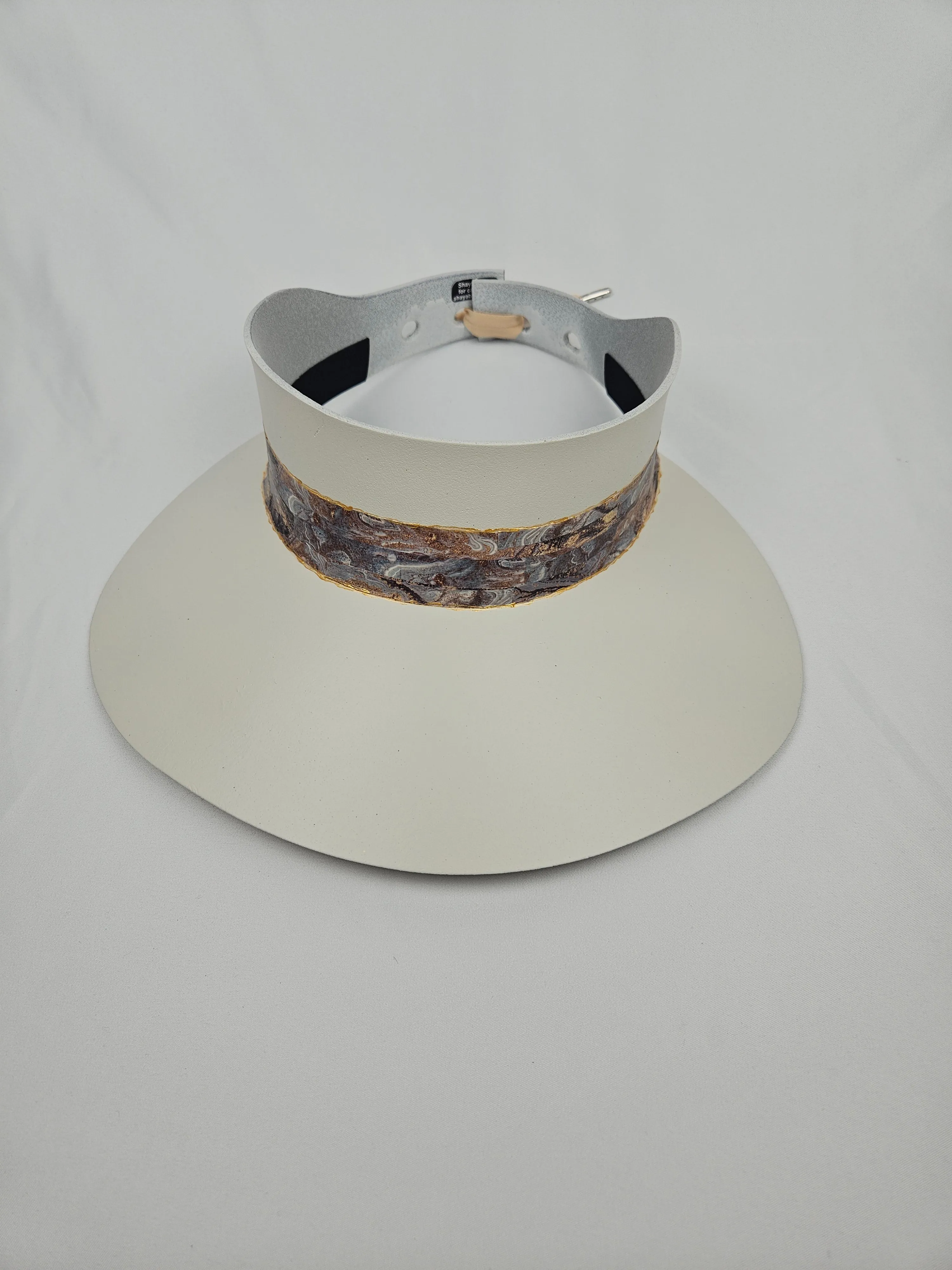 Off-White "LadyEVA" Visor Hat with Marbled Browns Style Band