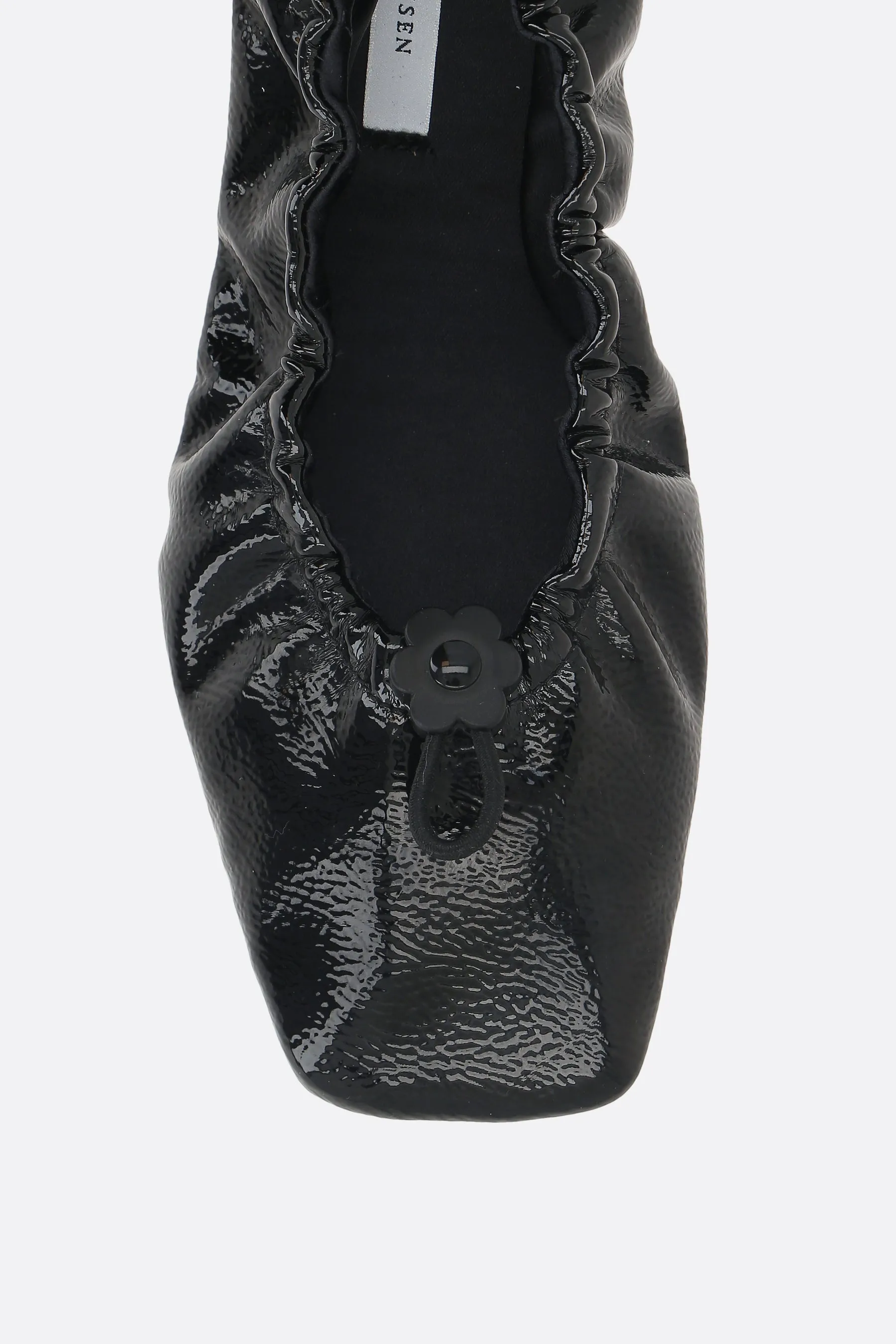 Orbella ballet flats in glossy faux leather