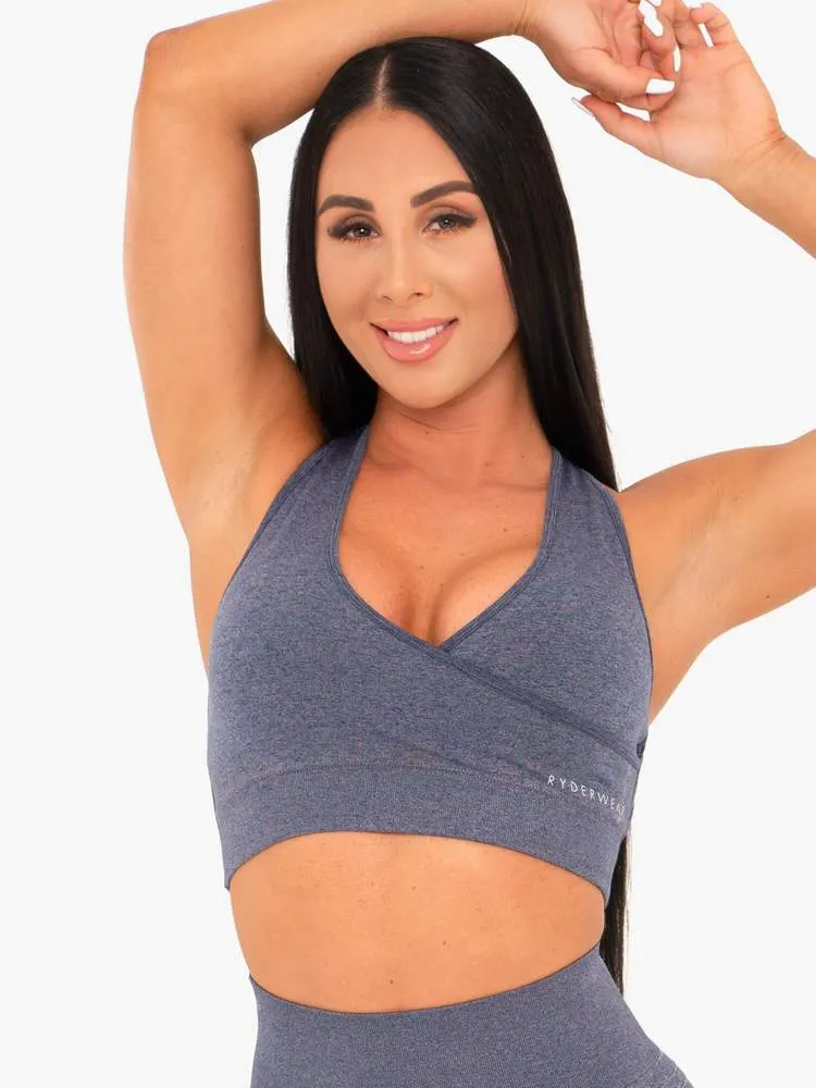 Ryderwear Geo Seamless Sports Bra - Navy