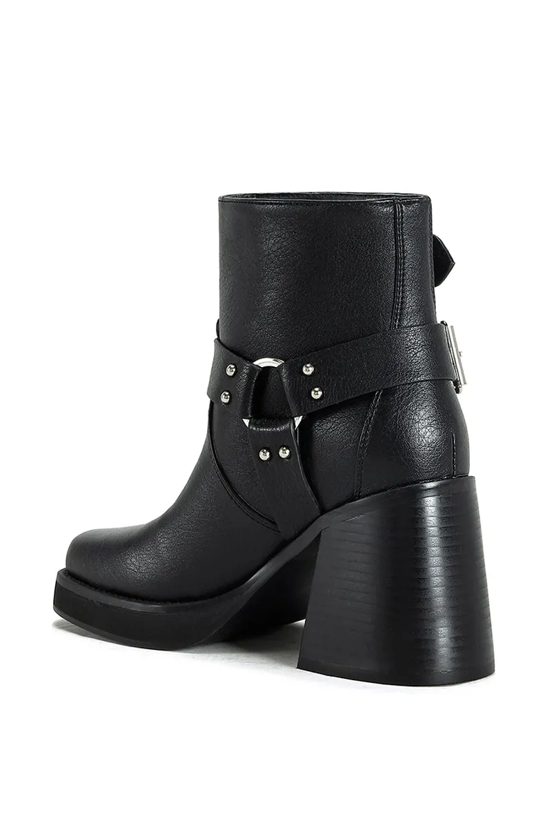 SCOOTER-BLACK HEELED MOTO BOOT