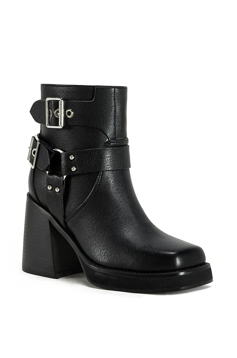 SCOOTER-BLACK HEELED MOTO BOOT