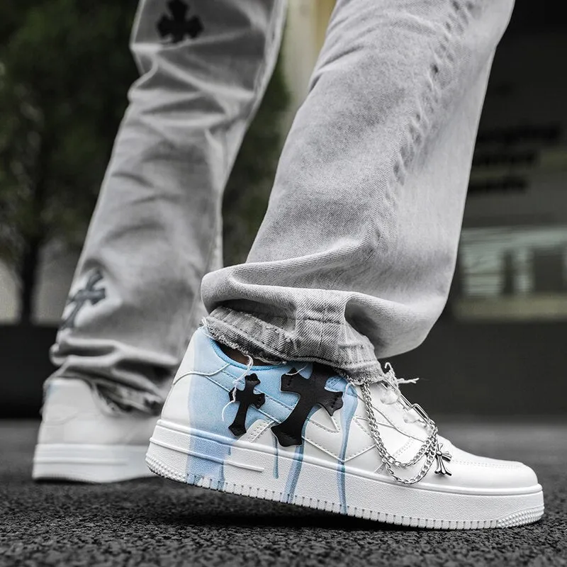 Splat | White Sneakers with Cross Detail
