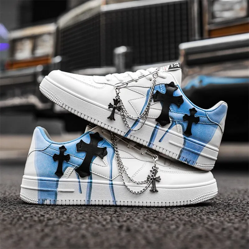 Splat | White Sneakers with Cross Detail