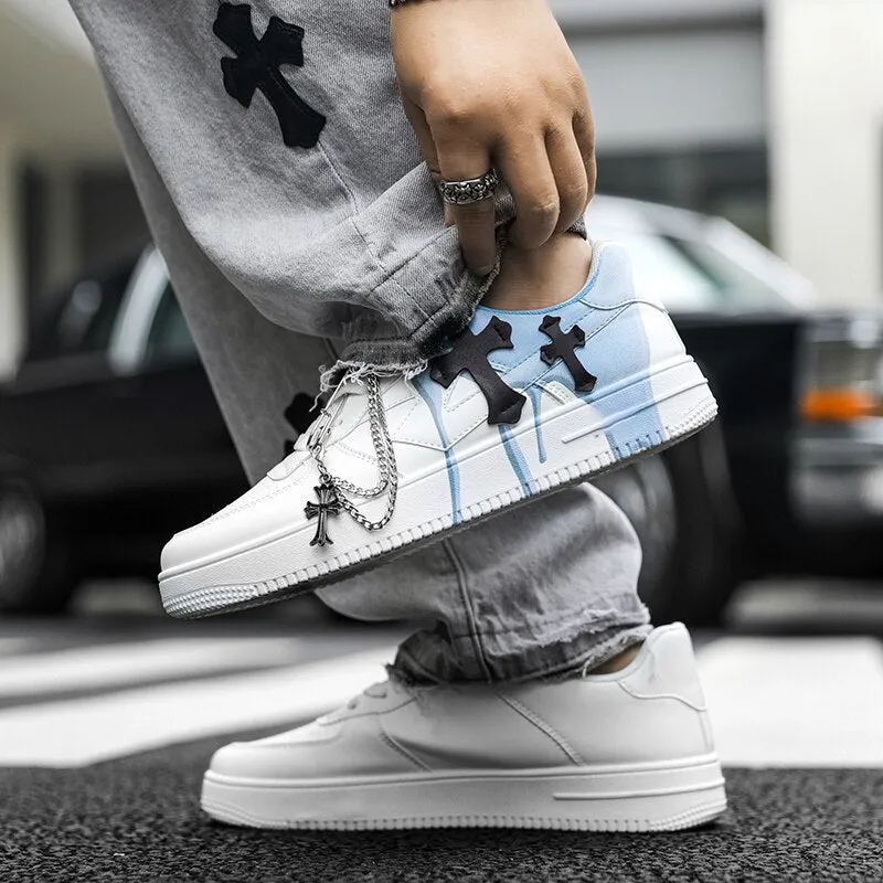 Splat | White Sneakers with Cross Detail