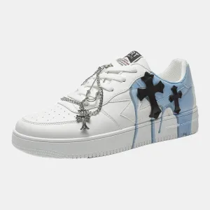 Splat | White Sneakers with Cross Detail