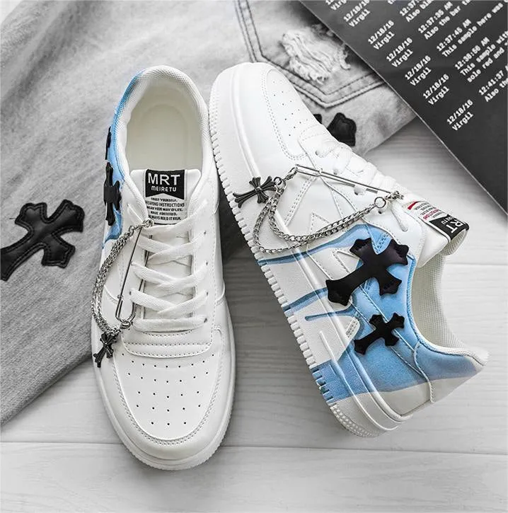 Splat | White Sneakers with Cross Detail