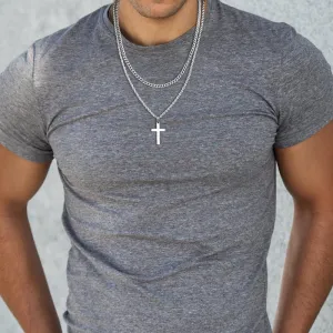 Stainless Steel Cross Pendant Necklace for Men
