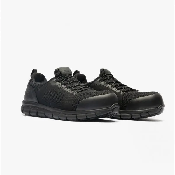SYNERGY OMAT Mens Slip-On Safety Toe Trainers Black