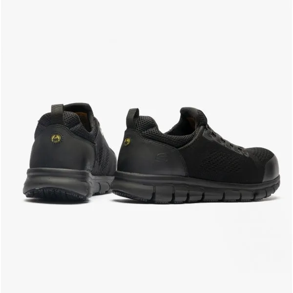 SYNERGY OMAT Mens Slip-On Safety Toe Trainers Black