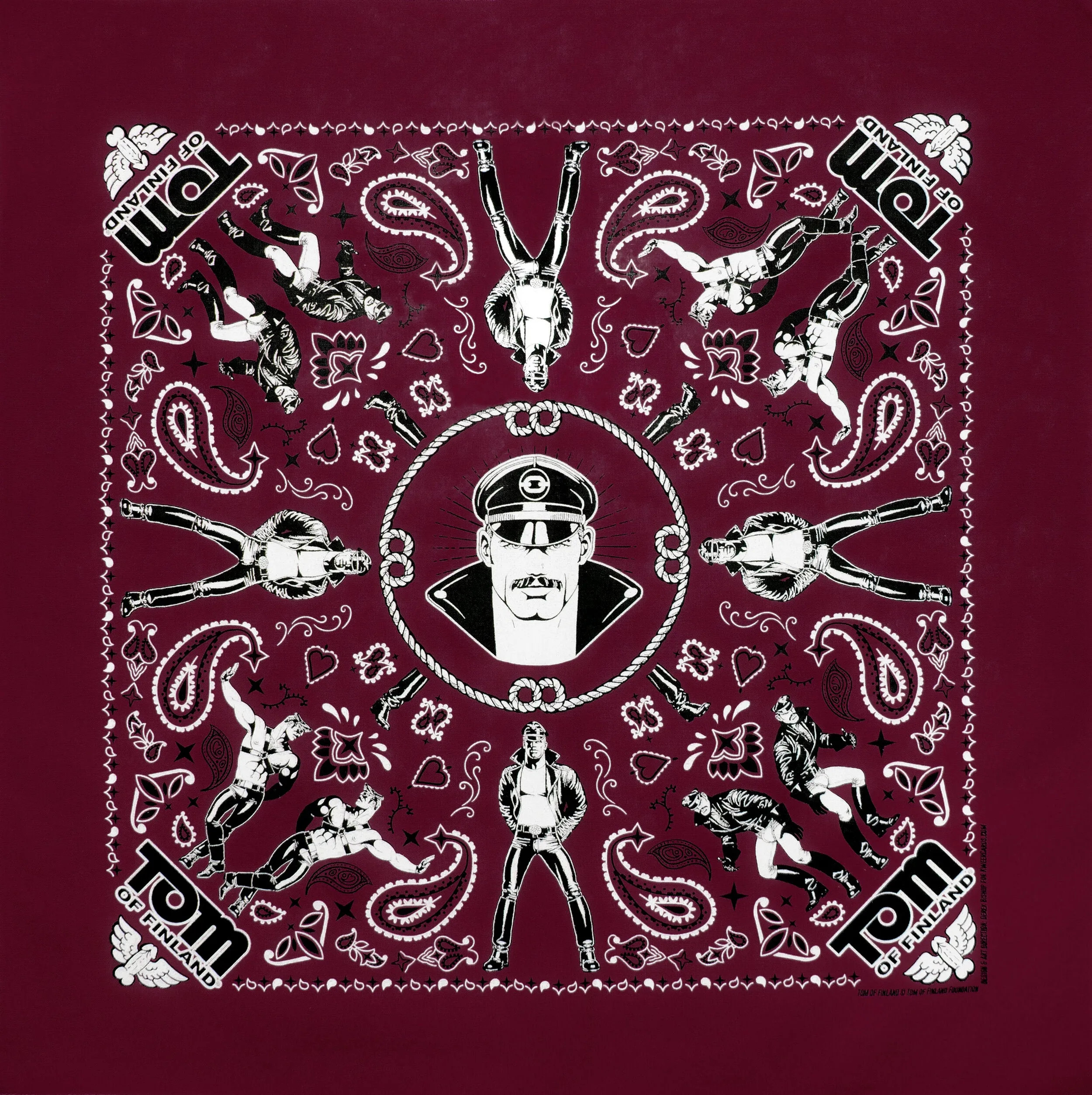 Tom of Finland Bandana by Peachy Kings Maroon