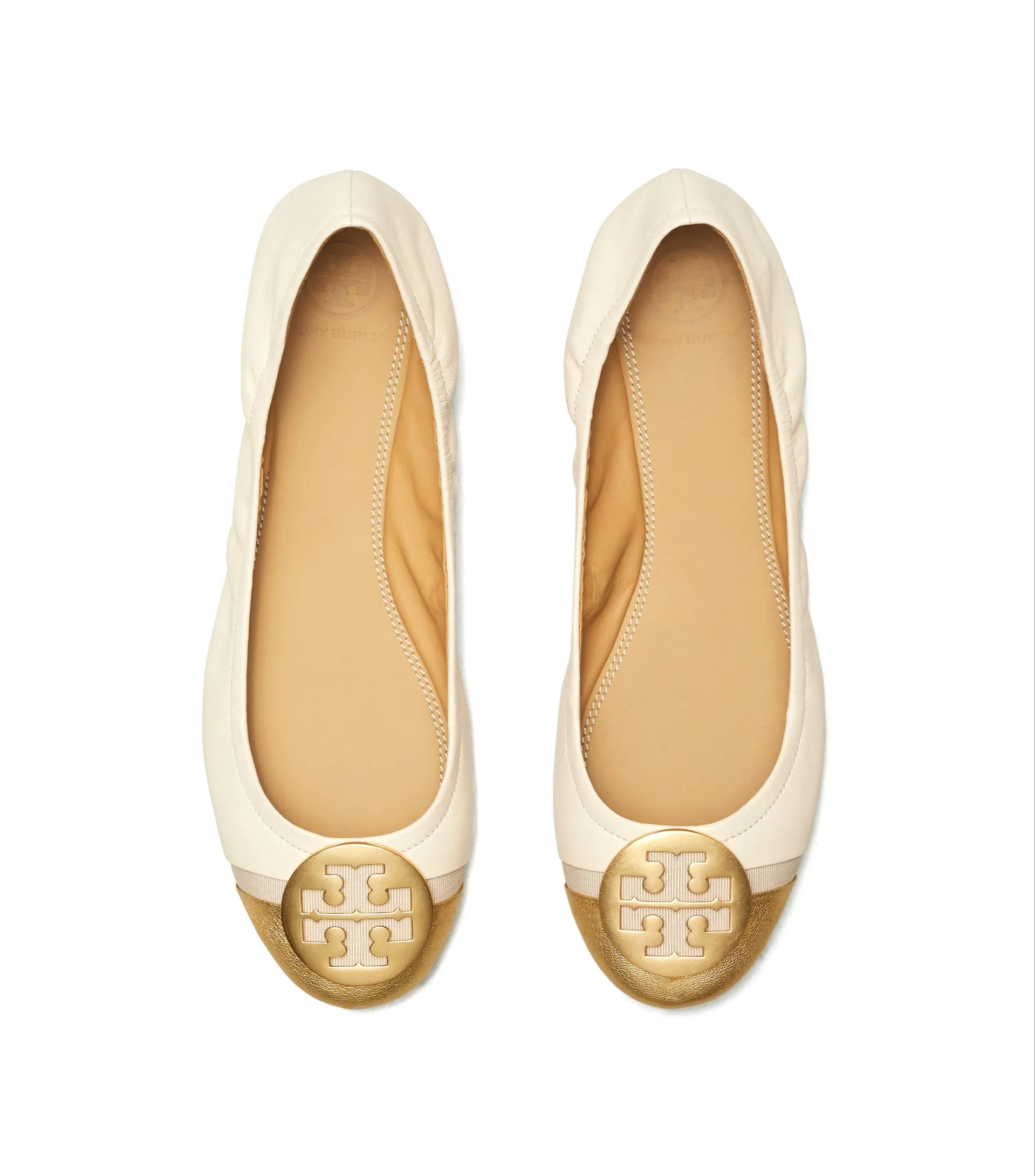 Tory Burch Minnie Metallic Cap-Toe Ballet Flat