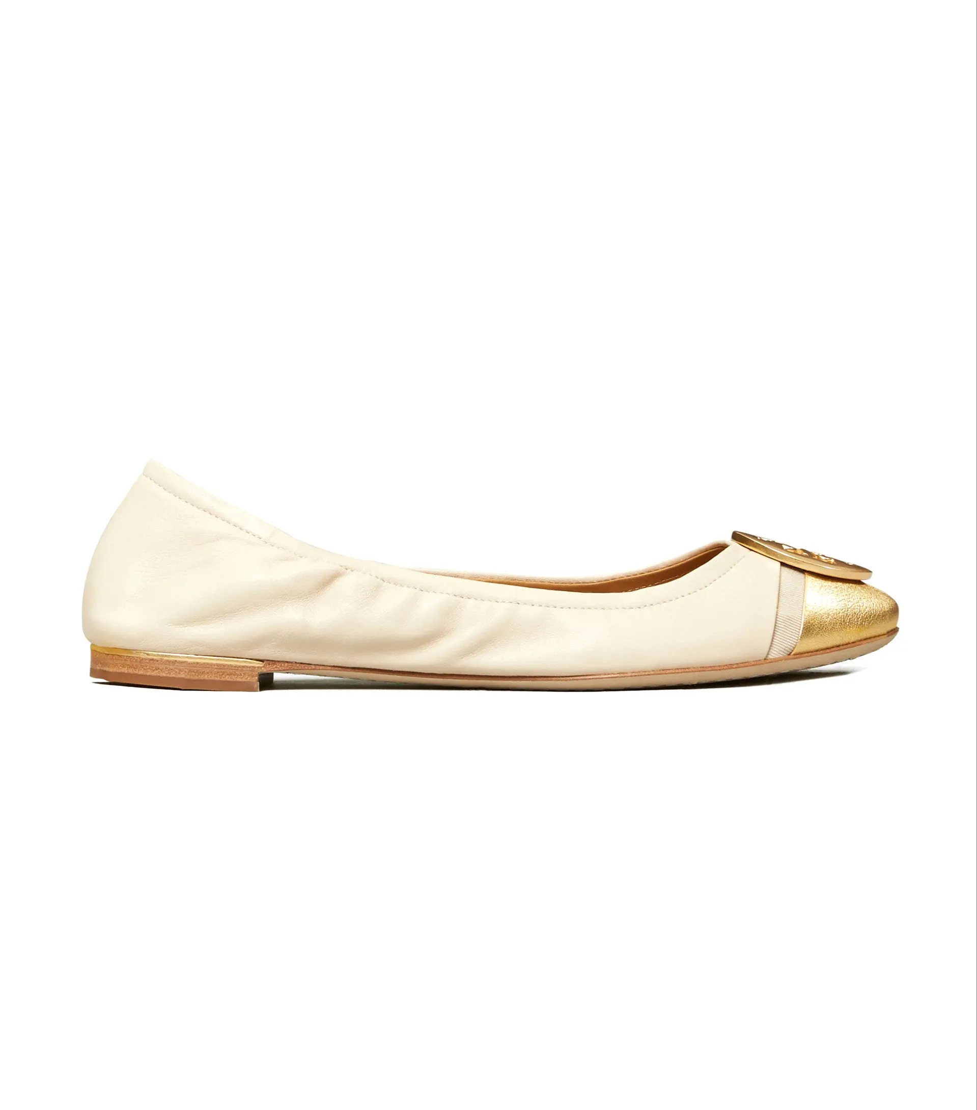 Tory Burch Minnie Metallic Cap-Toe Ballet Flat